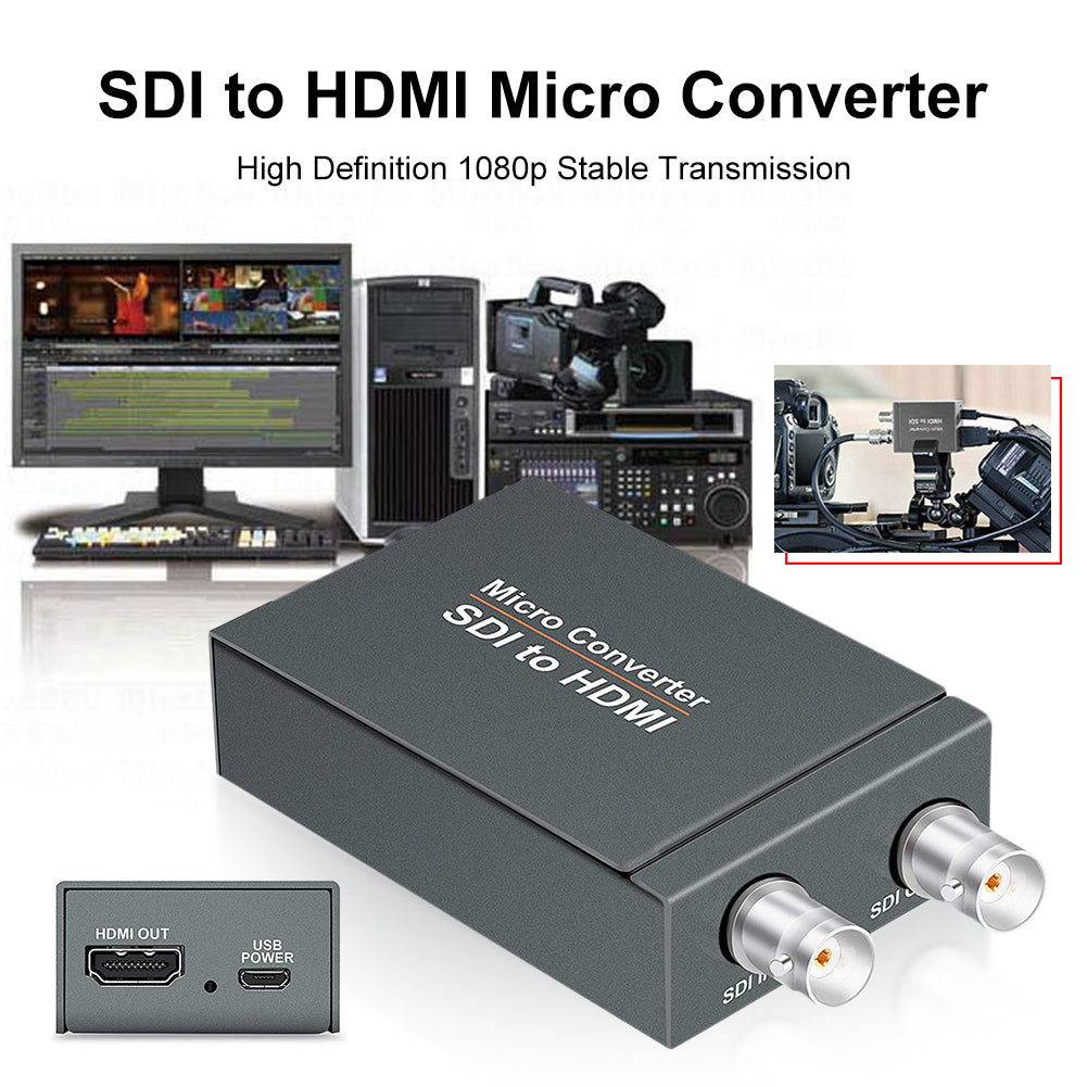 Mini convertisseur vidéo HD SDI vers HDMI + détection de format audio SDI 1 à 2