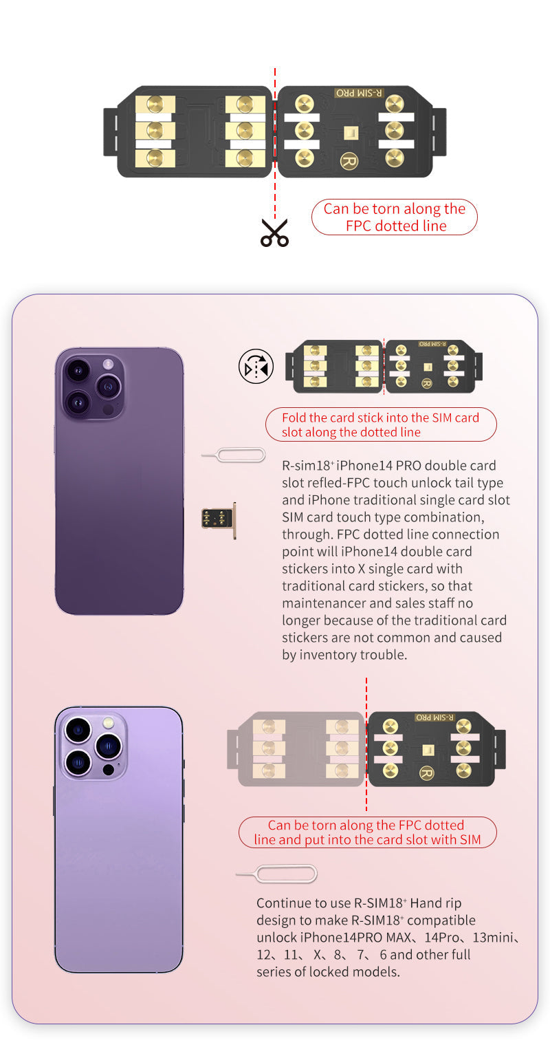 R-SIM 18+ Nano Unlock RSIM Card Fit for iPhone 14 13 Pro MAX 12 Pro 11 X IOS 16