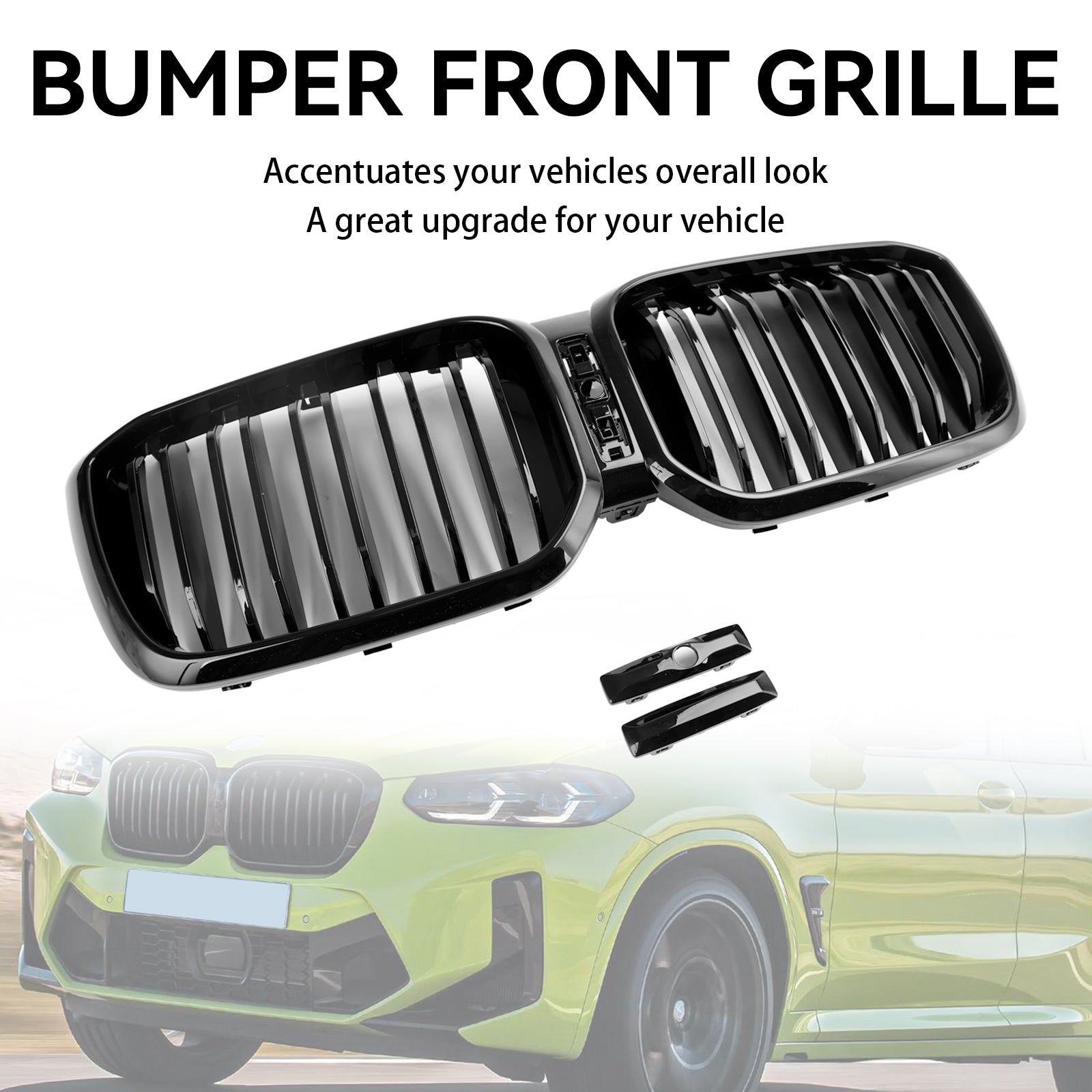 BMW X3 X4 G01 G02 2022 2023 Gloss Black Front Kidney Grill Grille