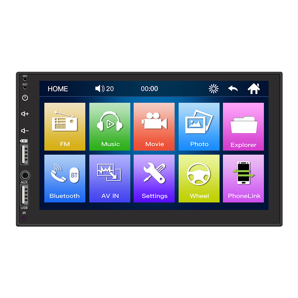 7 Inches Bluetooth Double USB Touch Screen Car Stereo Radio MP5 FM/AUX + Camera