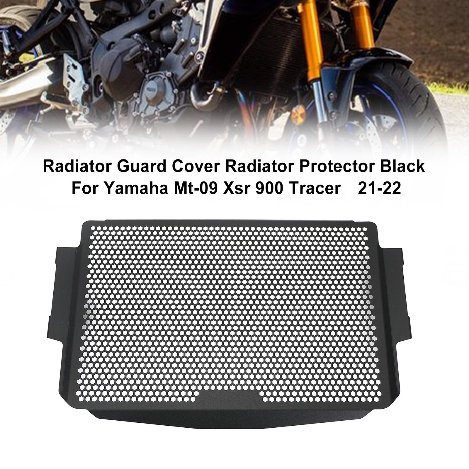 Protecteur de couvercle de radiateur en acier inoxydable noir pour Yamaha Mt-09 21-22 générique