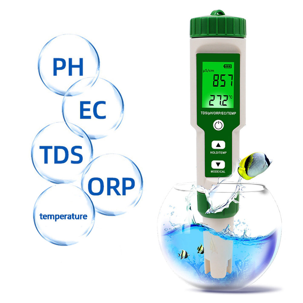 5 in 1 Digital PH TDS EC ORP Temperature Water Quality Tester Meter Test Tool