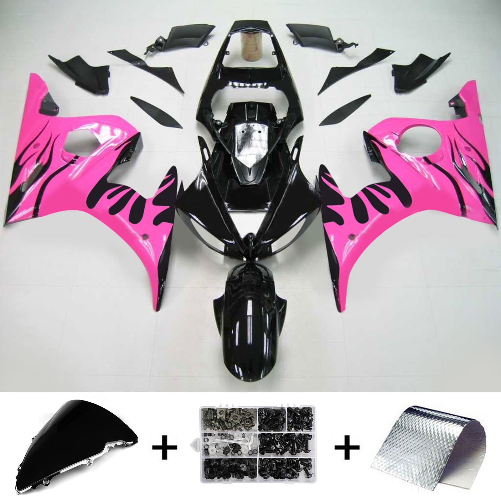 2003-2004 Yamaha YZF 600 R6 2006-2009 Yamaha R6S Amotopart Injection Fairing Kit Bodywork Plastic ABS #133