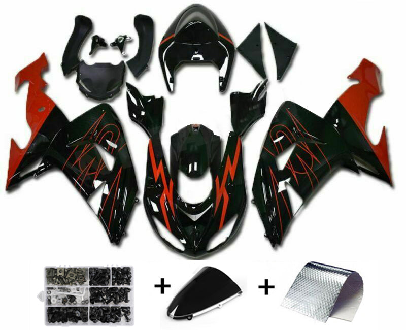 2006-2007 Kawasaki ZX10R Injection Fairing Red Black Plastic