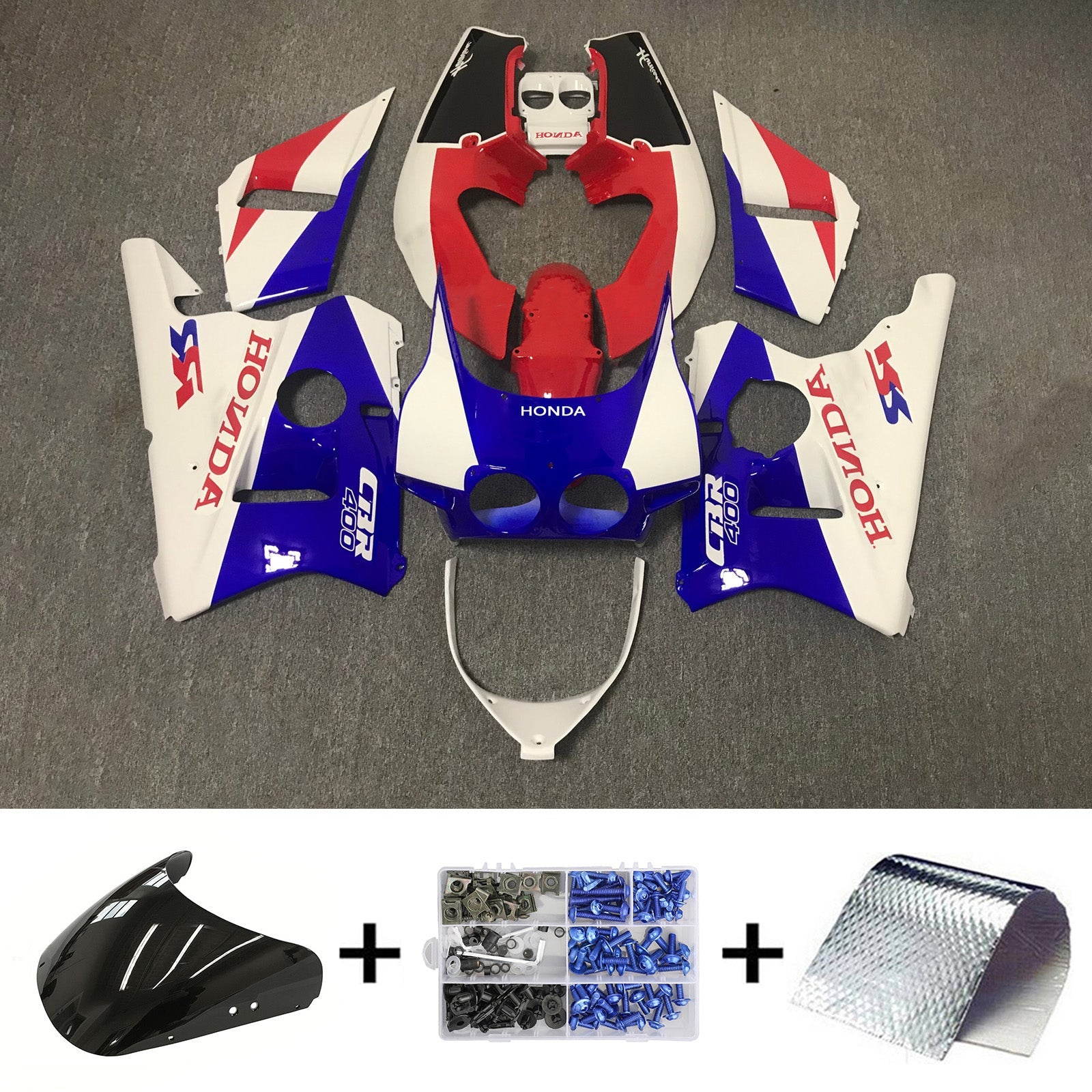 1987-1989 Honda CBR400RR NC23 Kit de carénage carrosserie plastique ABS