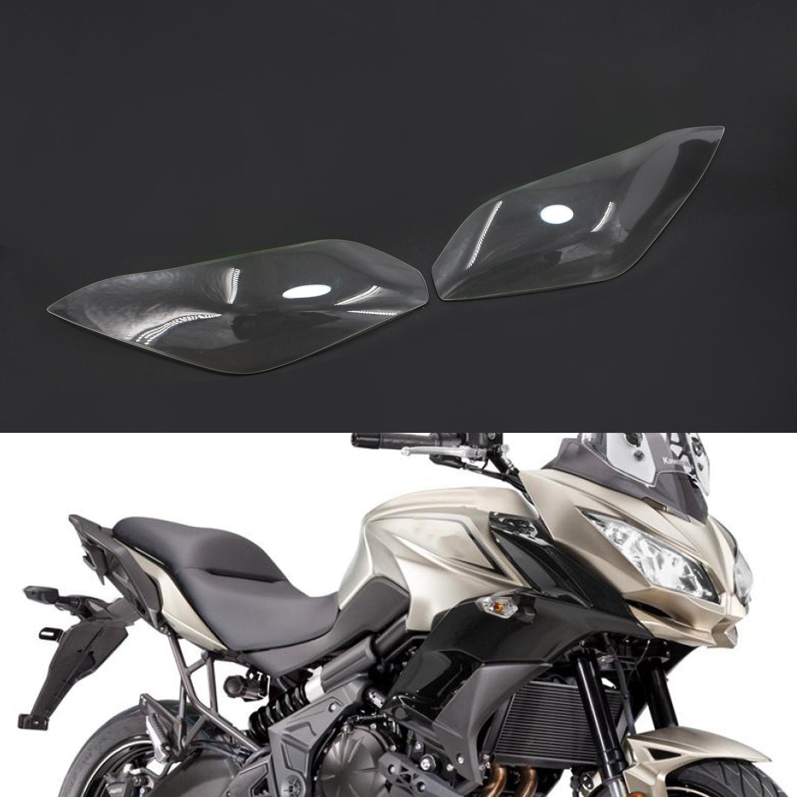 Protecteur de lentille de phare adapté à Kawasaki Ninja 300 Versys 650 15-17, fumée générique