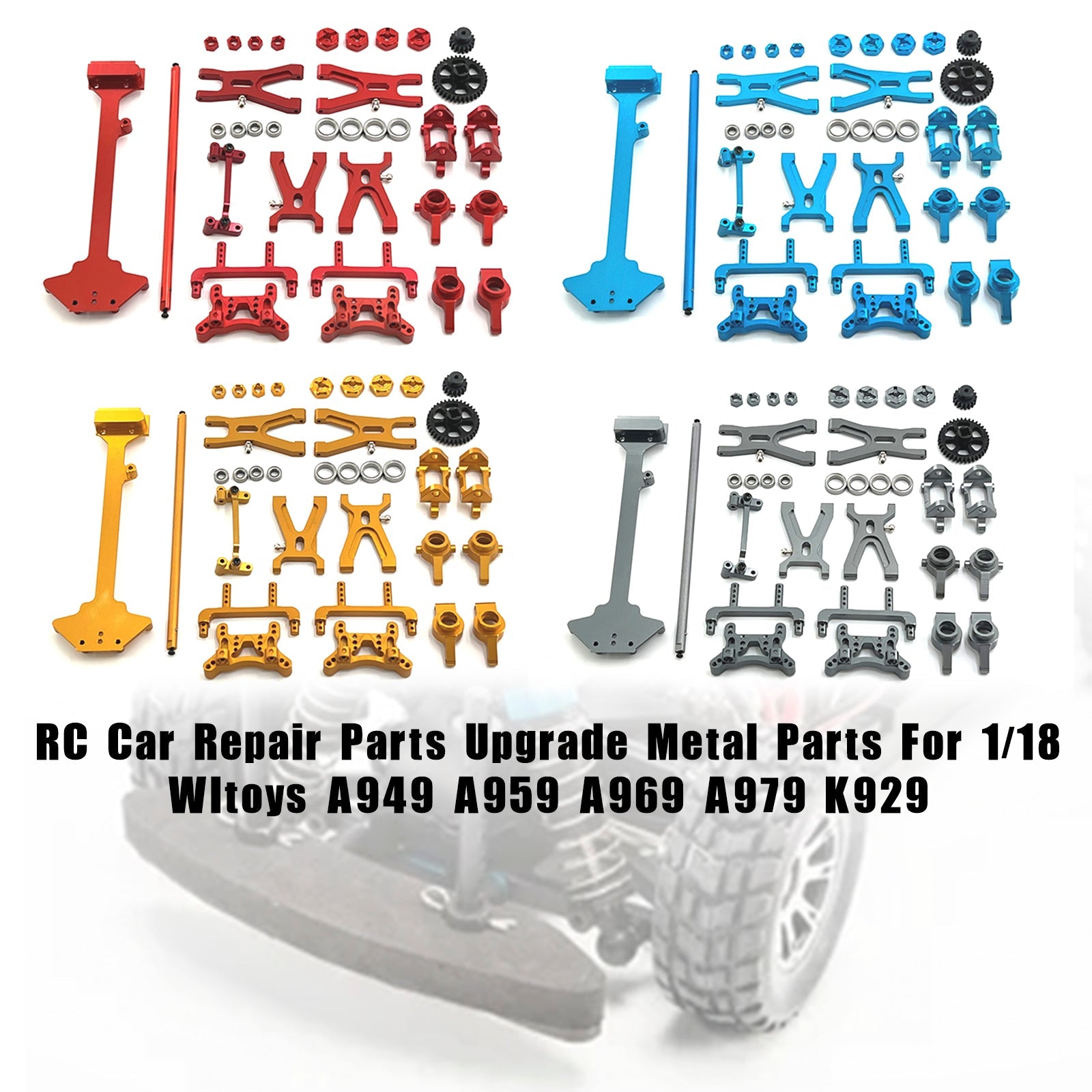 Pièces de réparation de voiture RC, mise à niveau des pièces métalliques pour 1/18 Wltoys A949 A959 A969 A979 K929