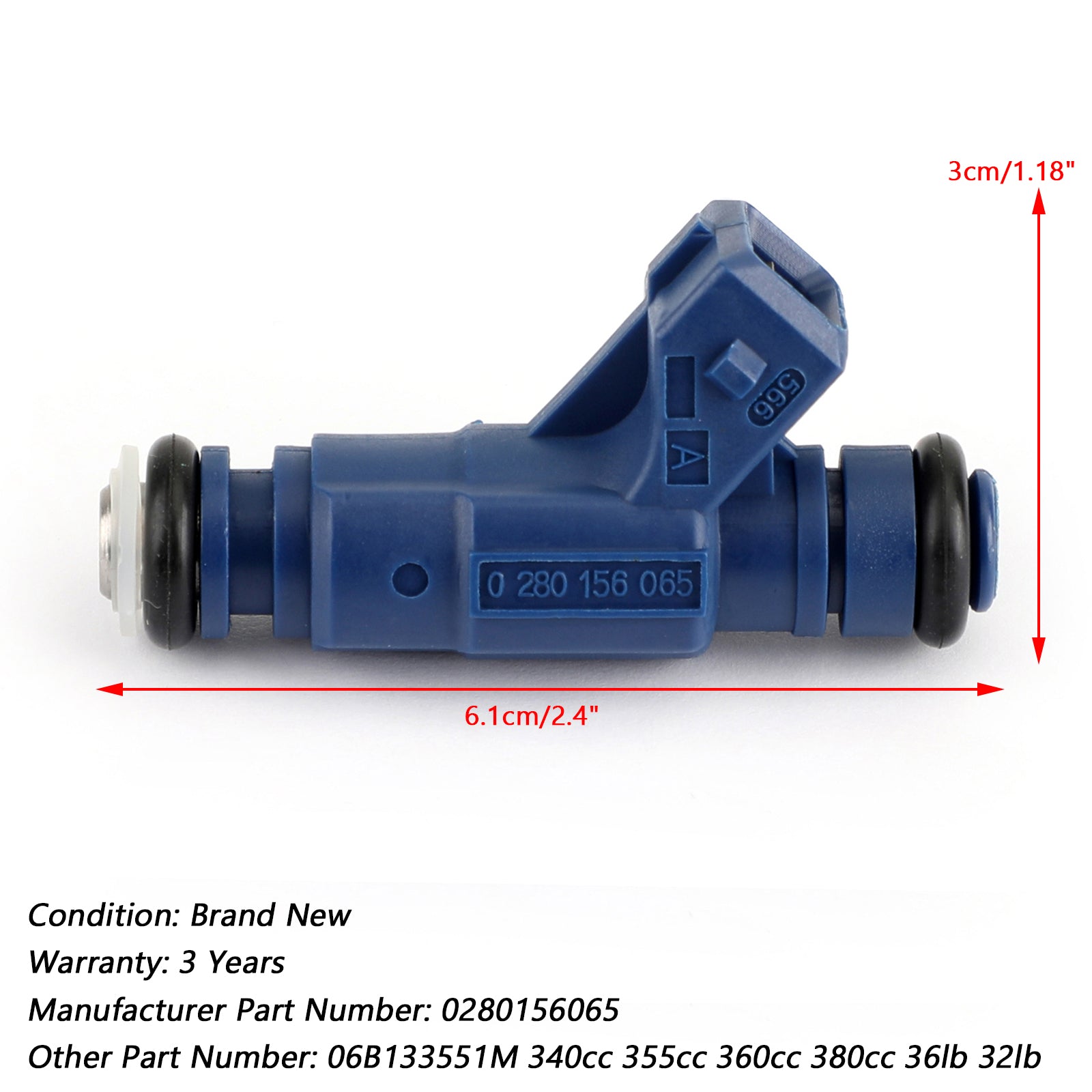 Audi A4 Quattro VW Passat 1.8L 1PCS/6PCS Brandstofinjector 0280156065 06B133551M 340cc 355cc 360cc 380cc 36lb 32lb Generiek