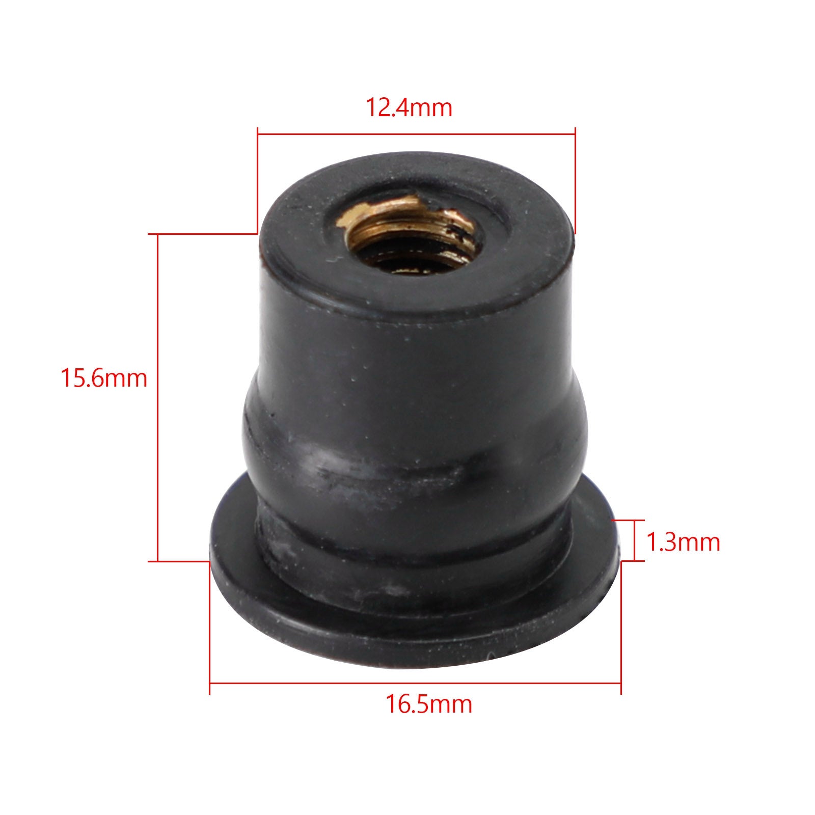 M6 Rubber Well Nuts Wellnuts for Fairing & Screen Fixing Pack of 10 - 13mm Hole