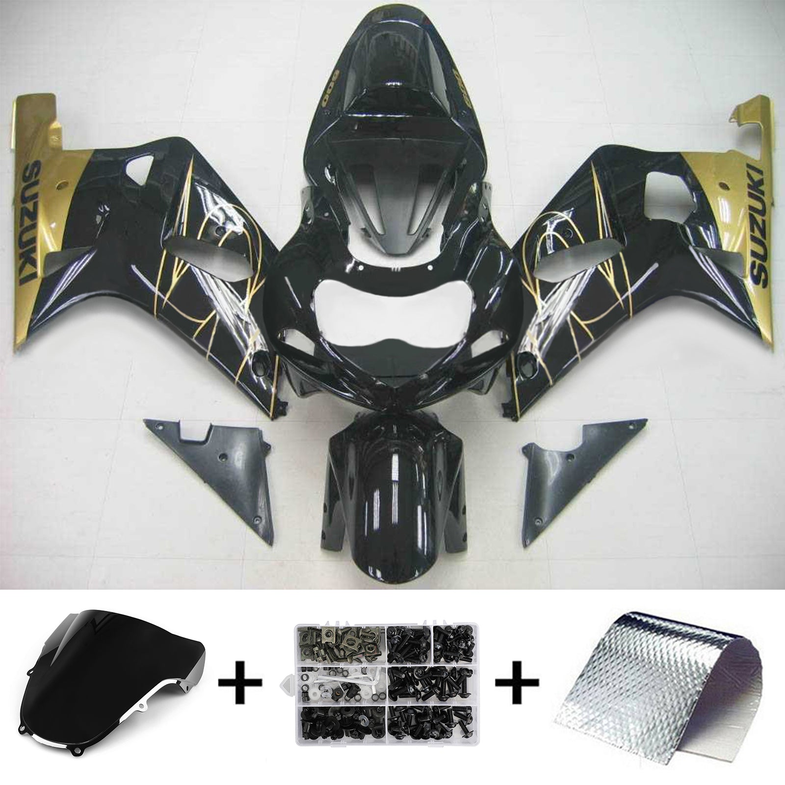 2001-2003 Suzuki GSXR600 K1 Kit de carénage d'injection carrosserie plastique ABS #108 Amotopart