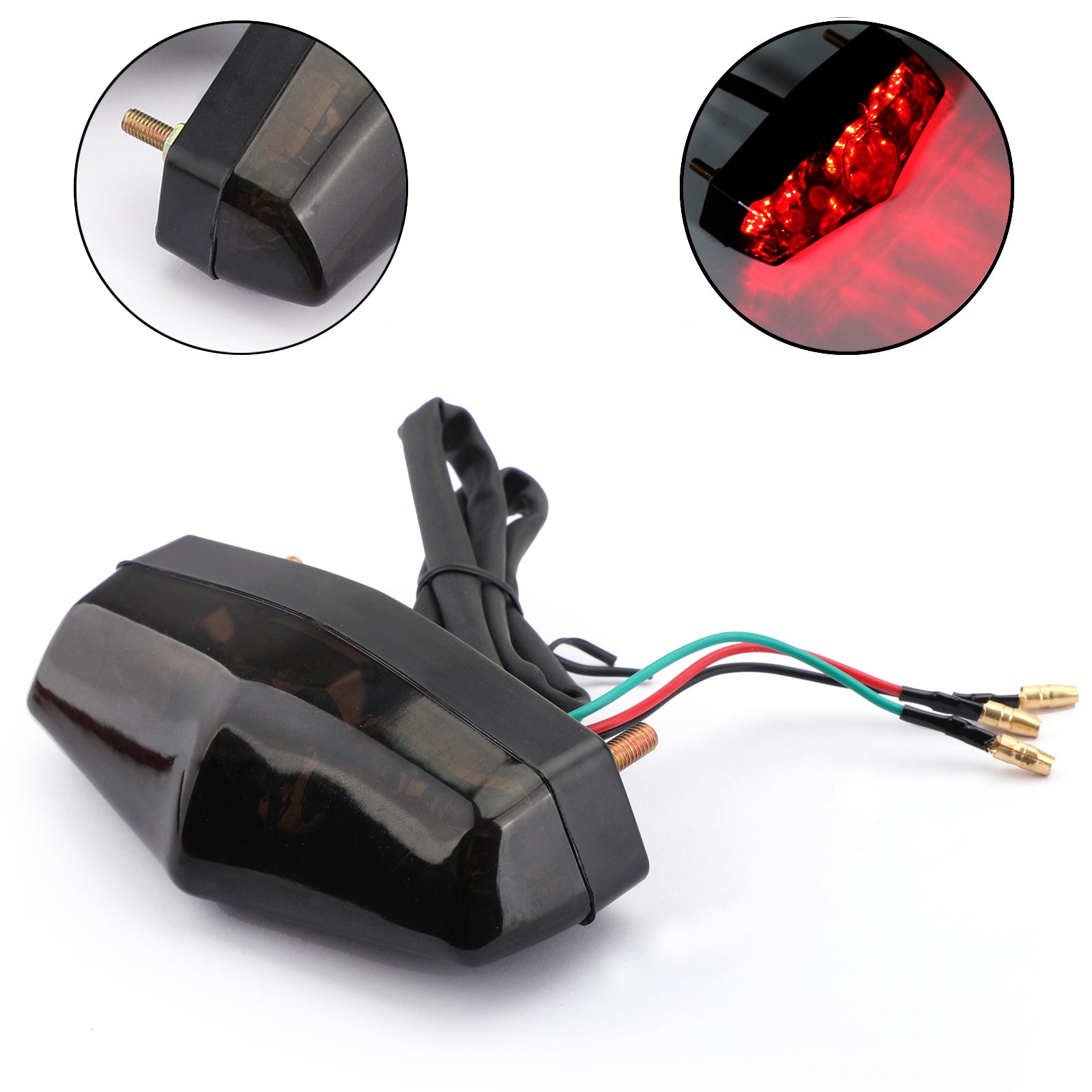 ABS Motorcycle LED Smoke 12V Brake Stop Running Rear Tail Light Lamp Universal Generic