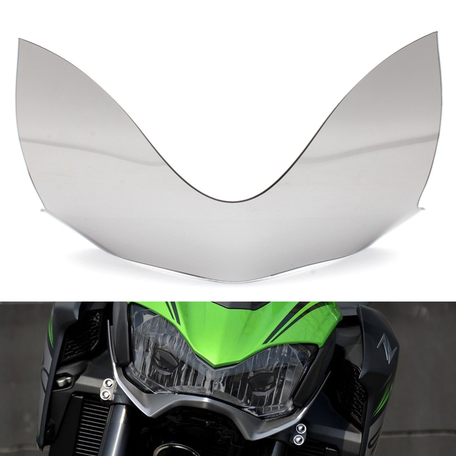 Protecteur d'objectif de phare avant, lentille de lampe adaptée à Kawasaki Z900 17-19 fumée générique