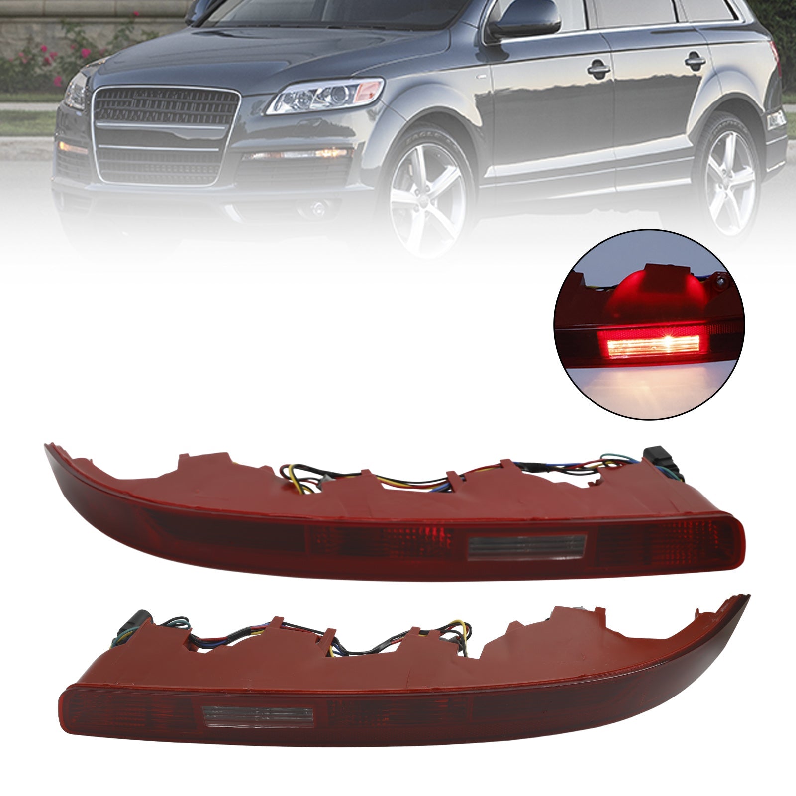 Audi Q7 4L 2006-2015 L+R Rear Bumper Reflector Reverse Tail Brake Light Fog Lamp