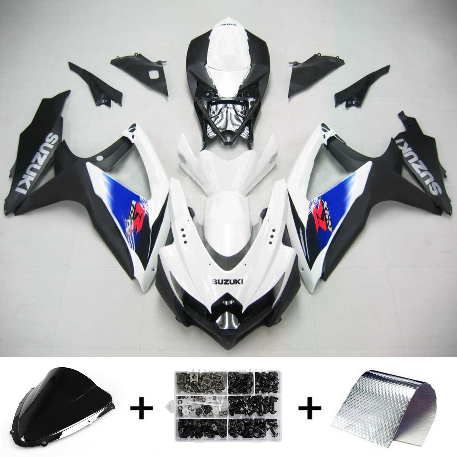 2008-2010 Suzuki GSXR 600/750 K8 Amotopart Kit de carénage d'injection carrosserie plastique ABS #110