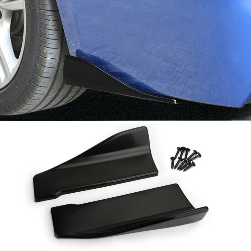 2pcs 35cm Skirt Spoiler Rear Lip Extension Rocker Splitters Winglet Wings Black Generic