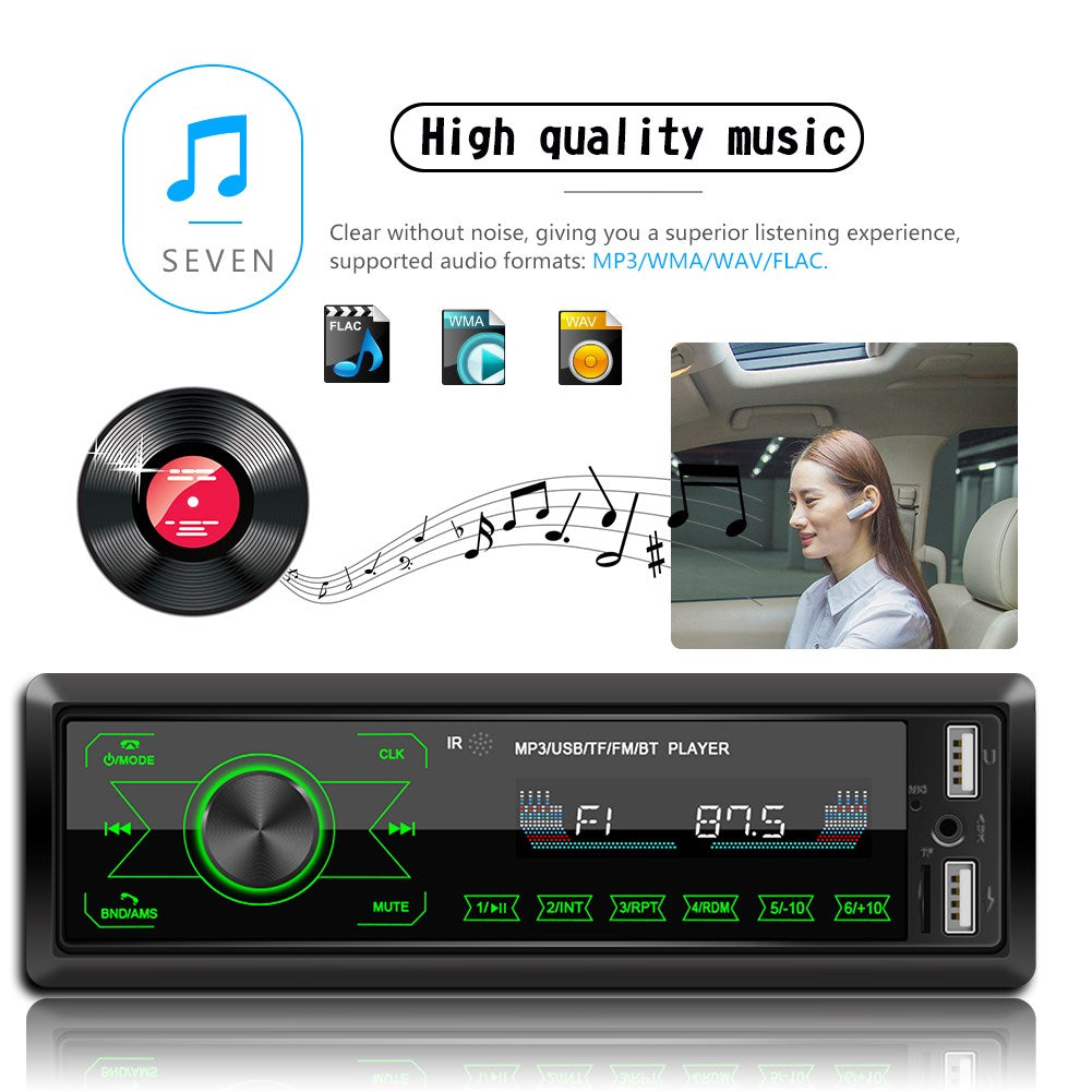 Bluetooth Single 1 Din Car Stereo USB AUX MP3 Player Touch Screen Radio In-Dash