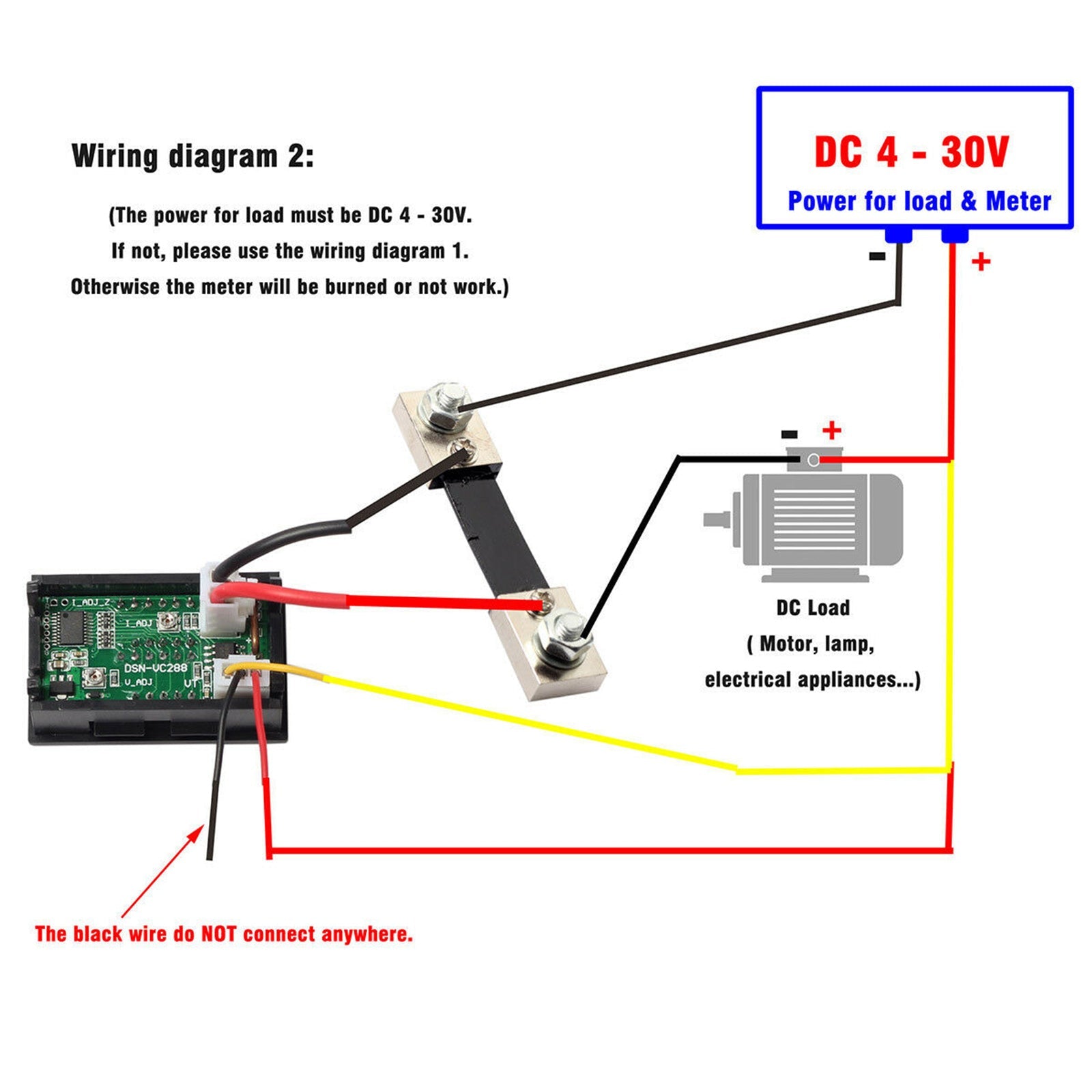 DC 100A 100V Ampèremètre Numérique Voltmètre Ampèremètre Bleu Rouge LED Shunt De Courant