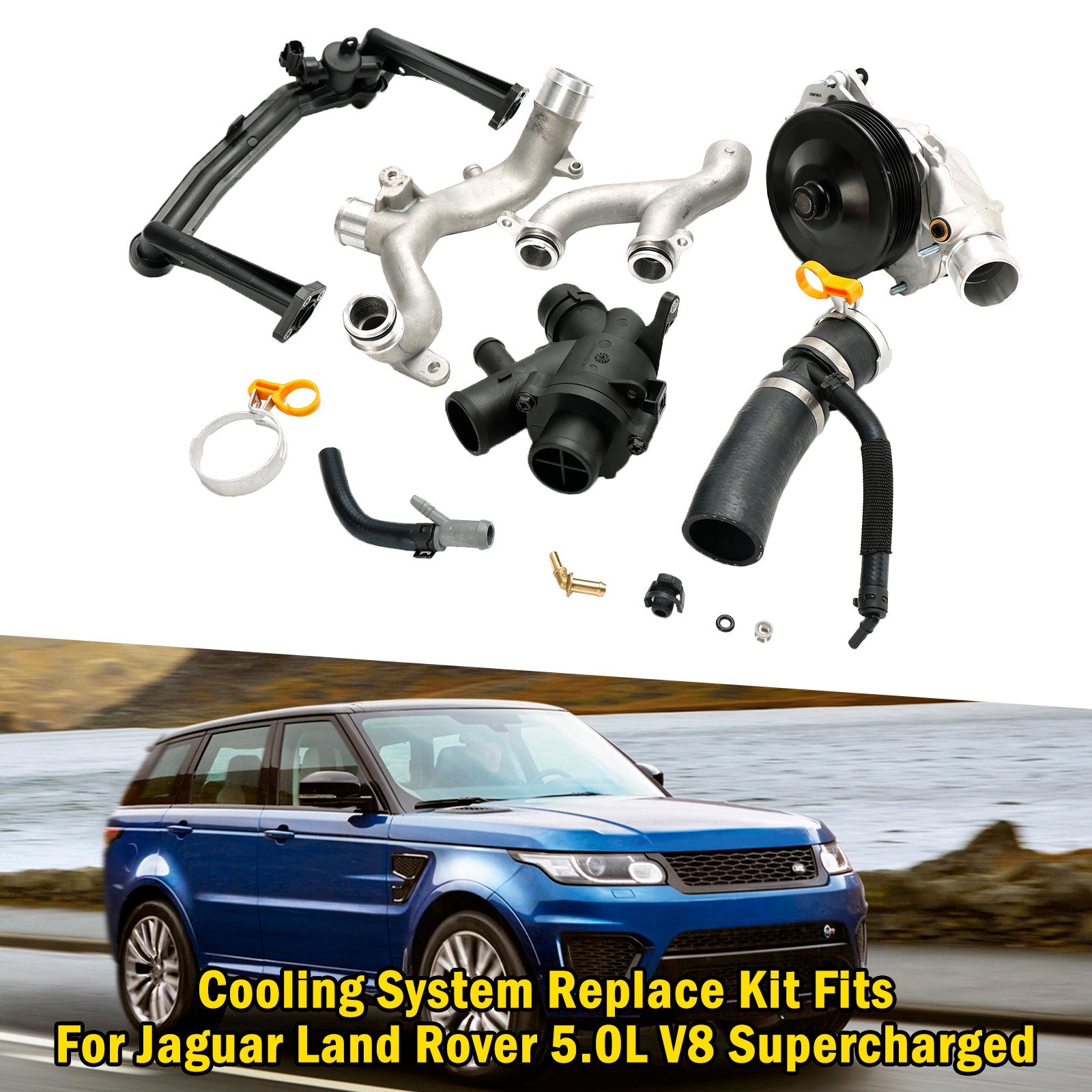 Kit de remplacement du système de refroidissement Jaguar F-Type 5,0 L V8 2014-2021 AJ812119 AJ813909 AJ814042