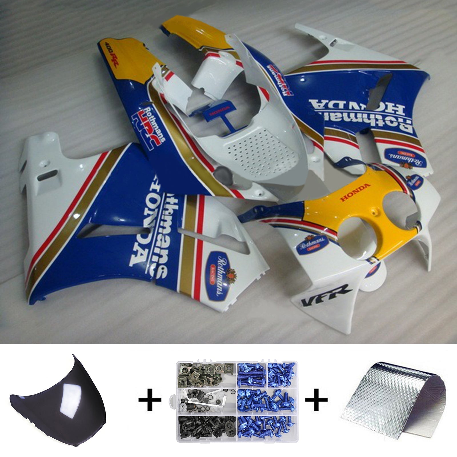 1988-1992 Honda VFR400R NC30 Amotopart Kit de carénage d'injection carrosserie plastique ABS #103