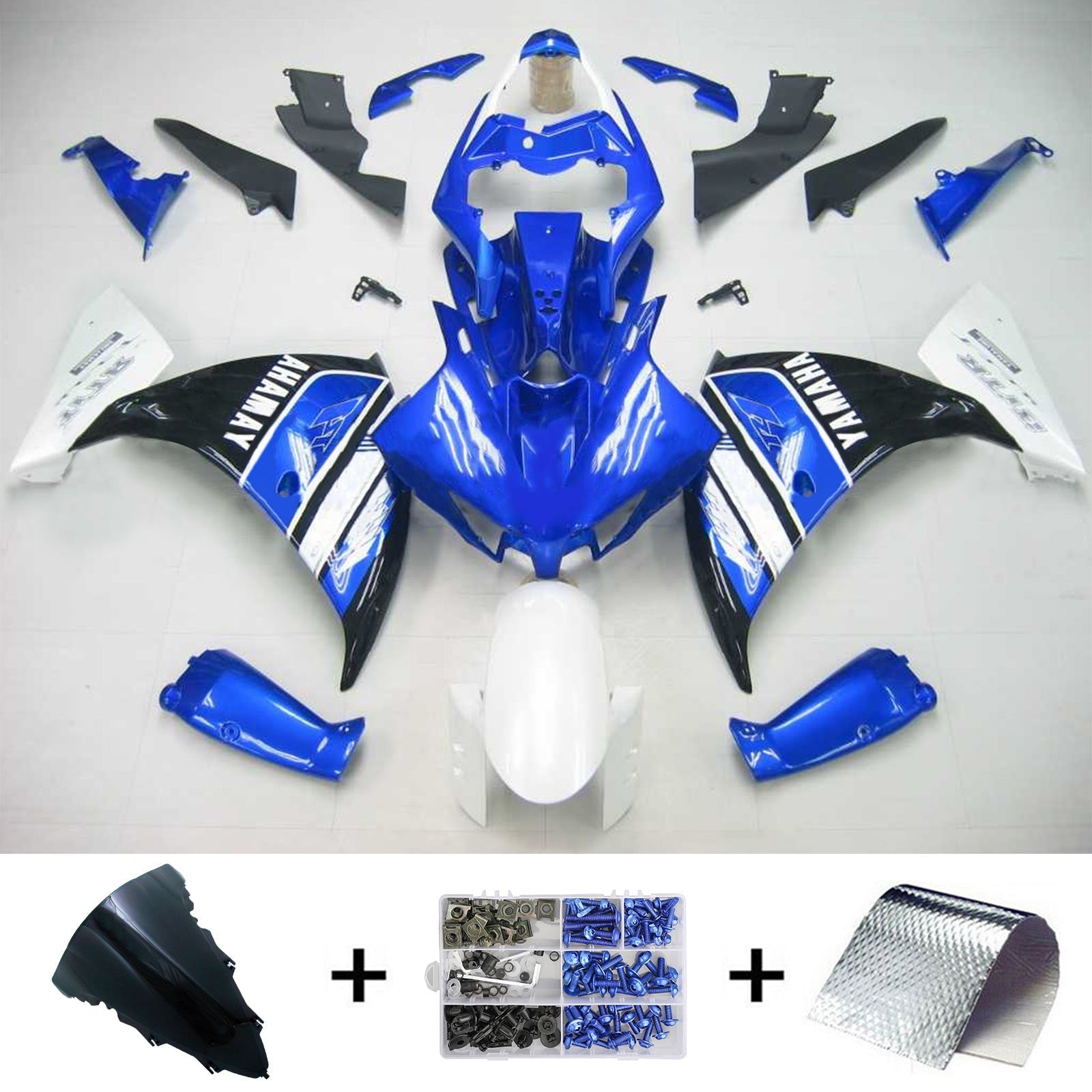 2012-2014 Yamaha YZF 1000 R1 Amotopart Kit de carénage d'injection carrosserie plastique ABS #106