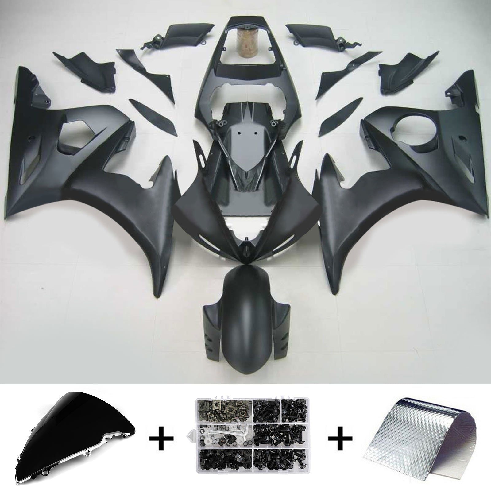 2003-2004 Yamaha YZF 600 R6 2006-2009 R6S Amotopart Injection Fairing Kit Bodywork Plastic ABS #124