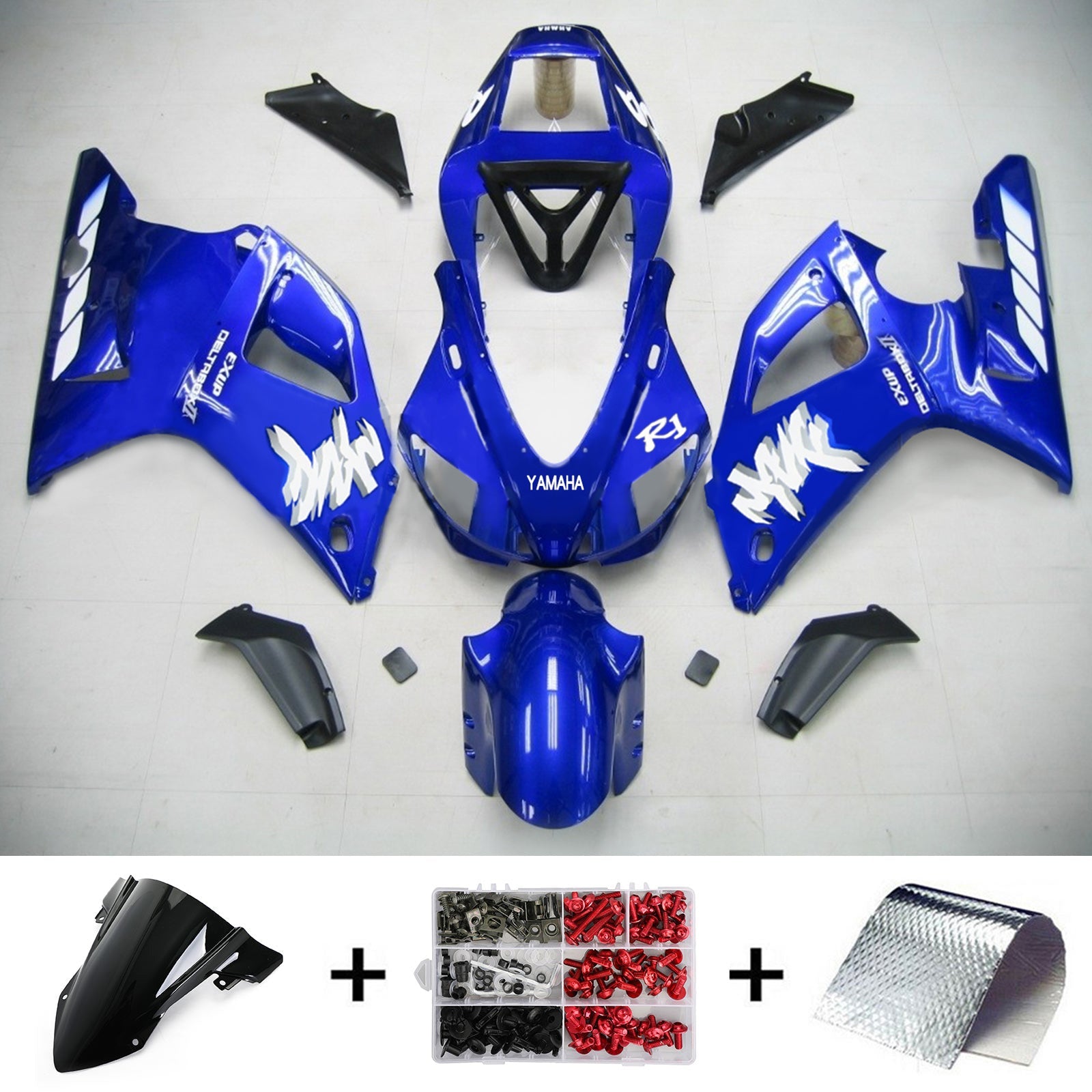 1998-1999 Yamaha YZF 1000 R1 Kit de carénage d'injection carrosserie plastique ABS # 111