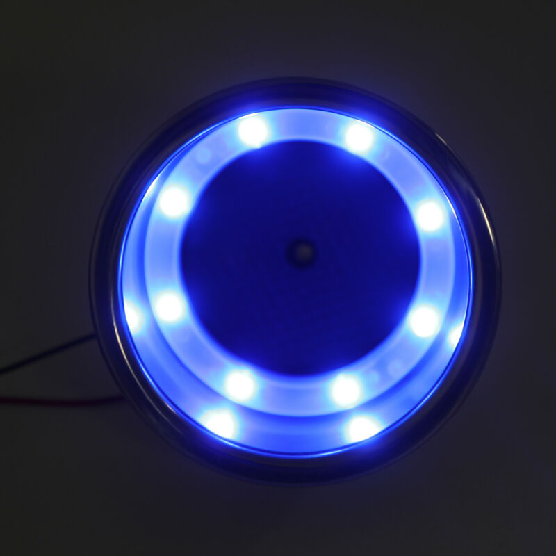 8 portavasos LED azules de acero inoxidable cepillados para barco marino RV Camper camión coche apartamento