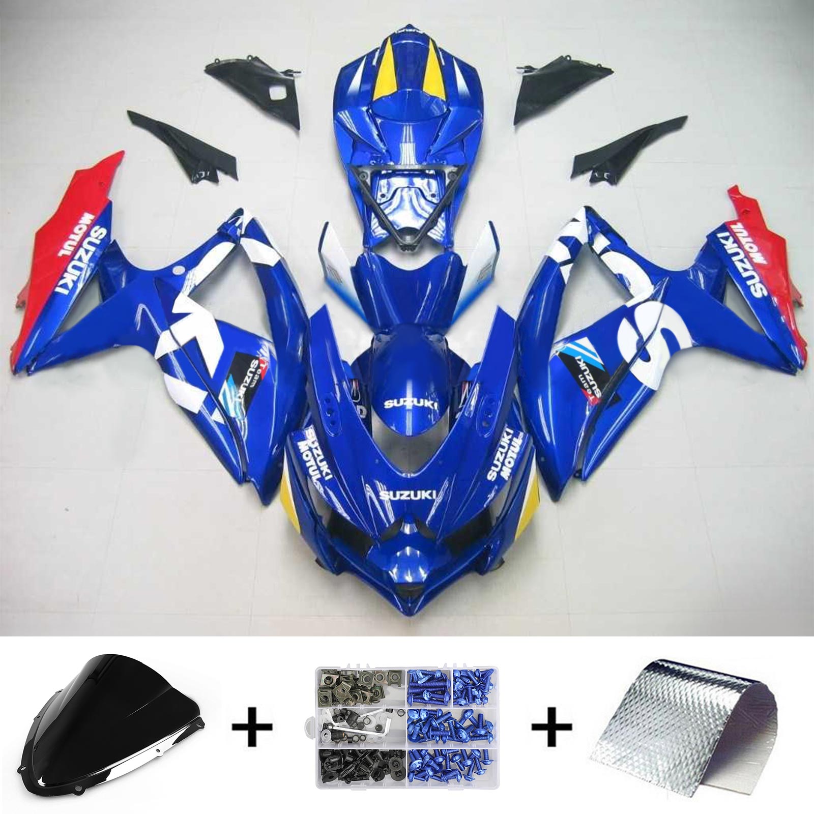 2008-2010 Suzuki GSXR 600/750 K8 Amotopart Kit de carénage d'injection carrosserie plastique ABS #130