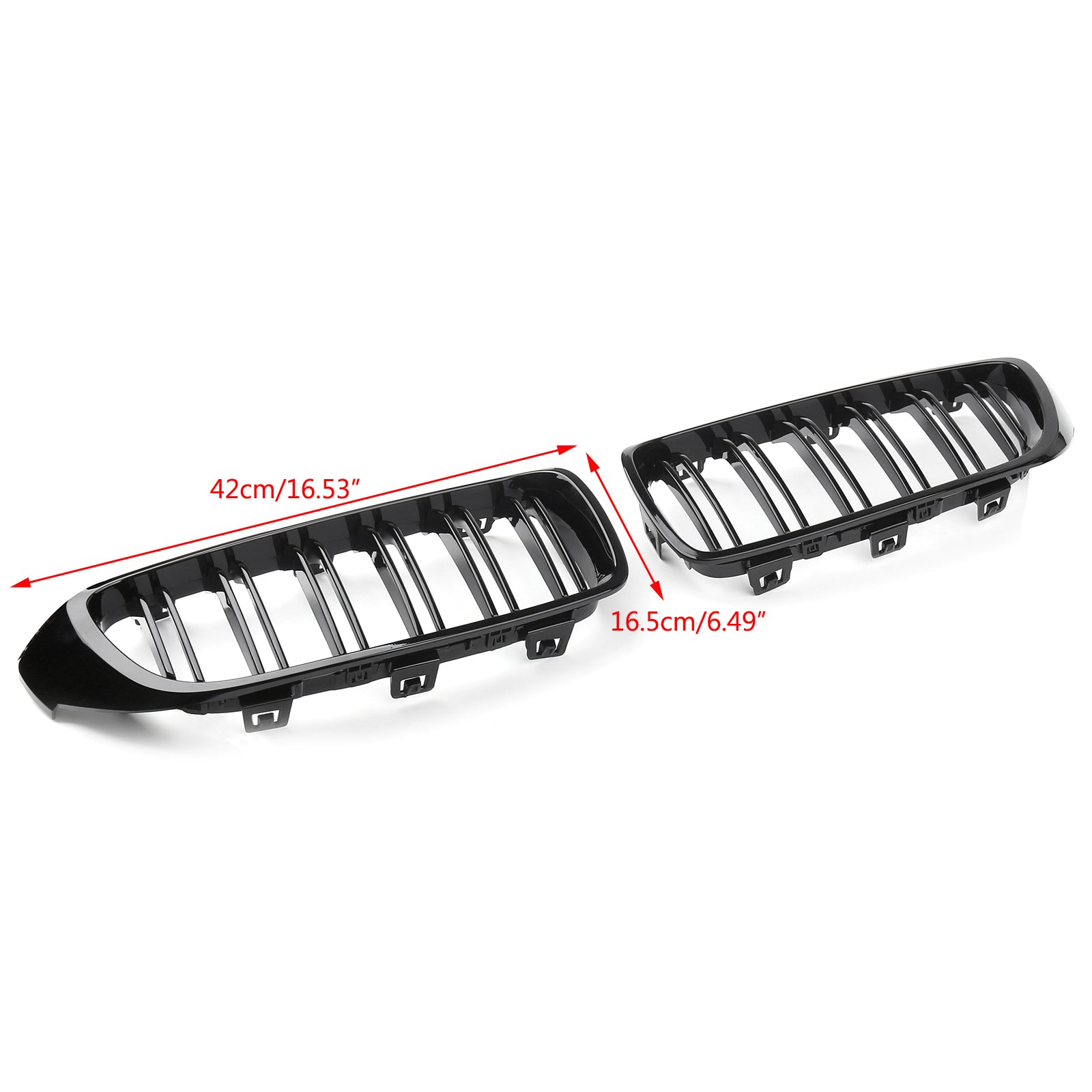 Glanzend Zwart Niergrille Grill Fit BMW F32 F33 F36 F82 2014-2020 Dubbele Slat