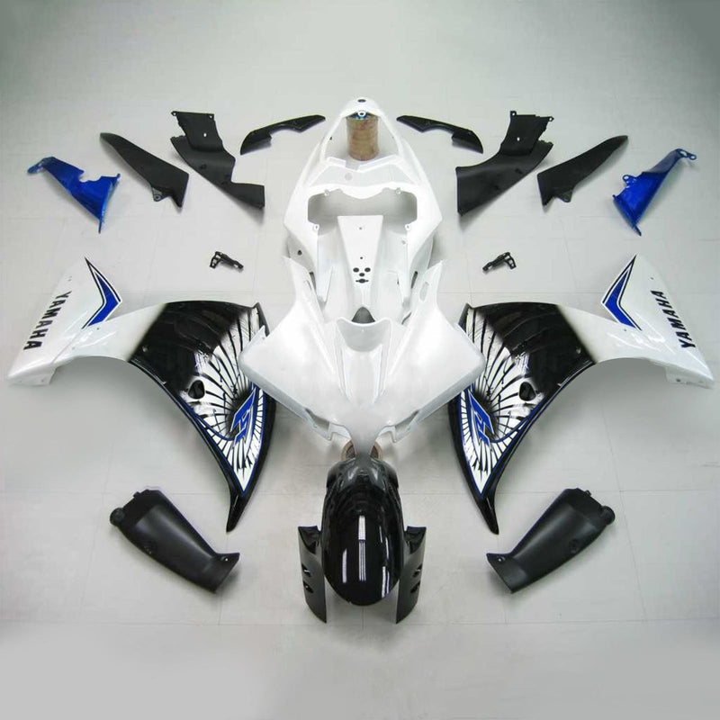 Amotopart Yamaha 2012-2014 YZF 1000 R1 White Black Fairing Kit
