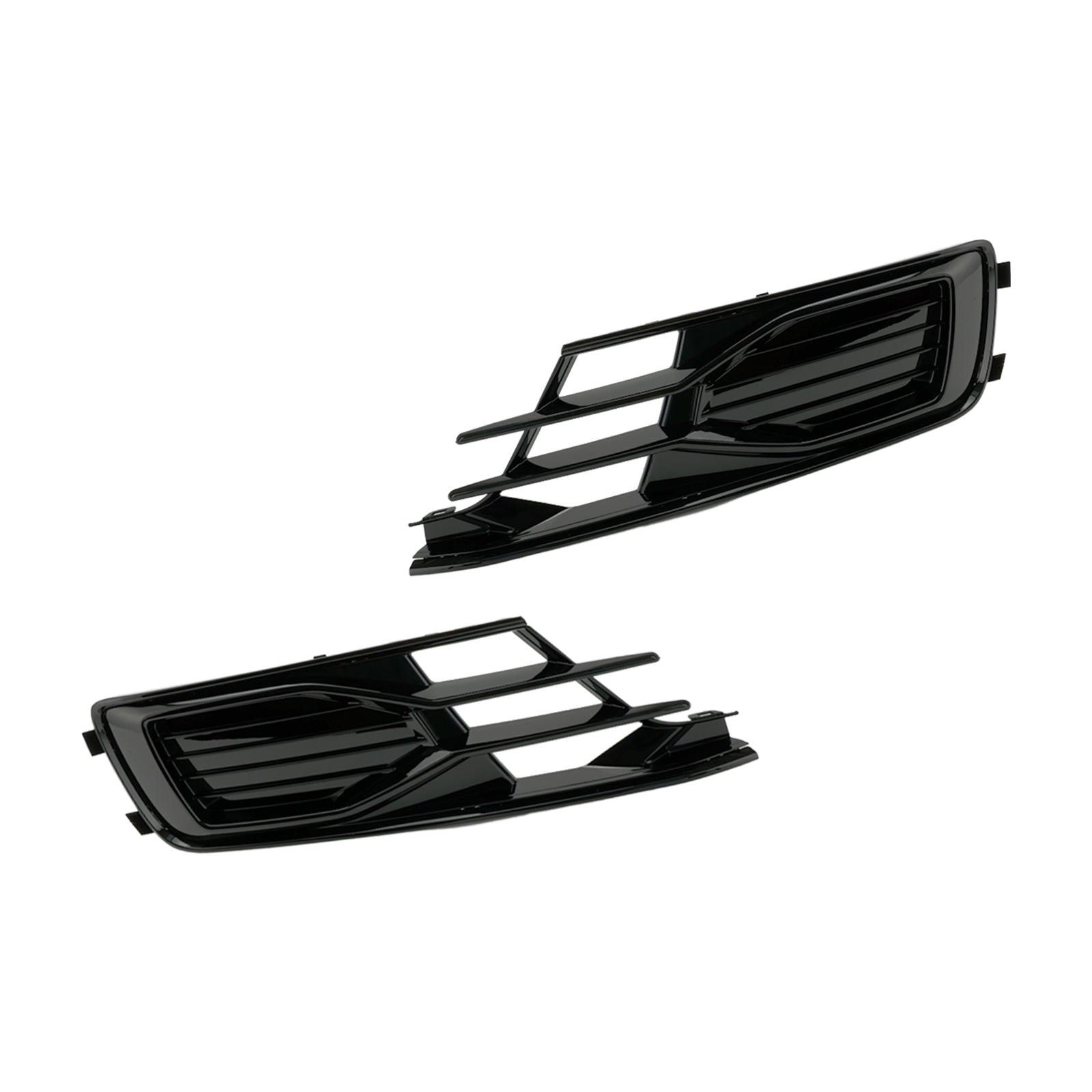 Audi A6 C7 2014-2018 2 STUKS Voorbumper Mistlamp Cover Grill Grille Zwart