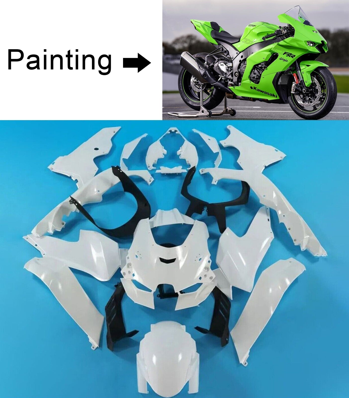 2021-2024 Kawasaki ZX-10R ZX10R Amotopart Injection Fairing Kit Kawasaki ABS #101