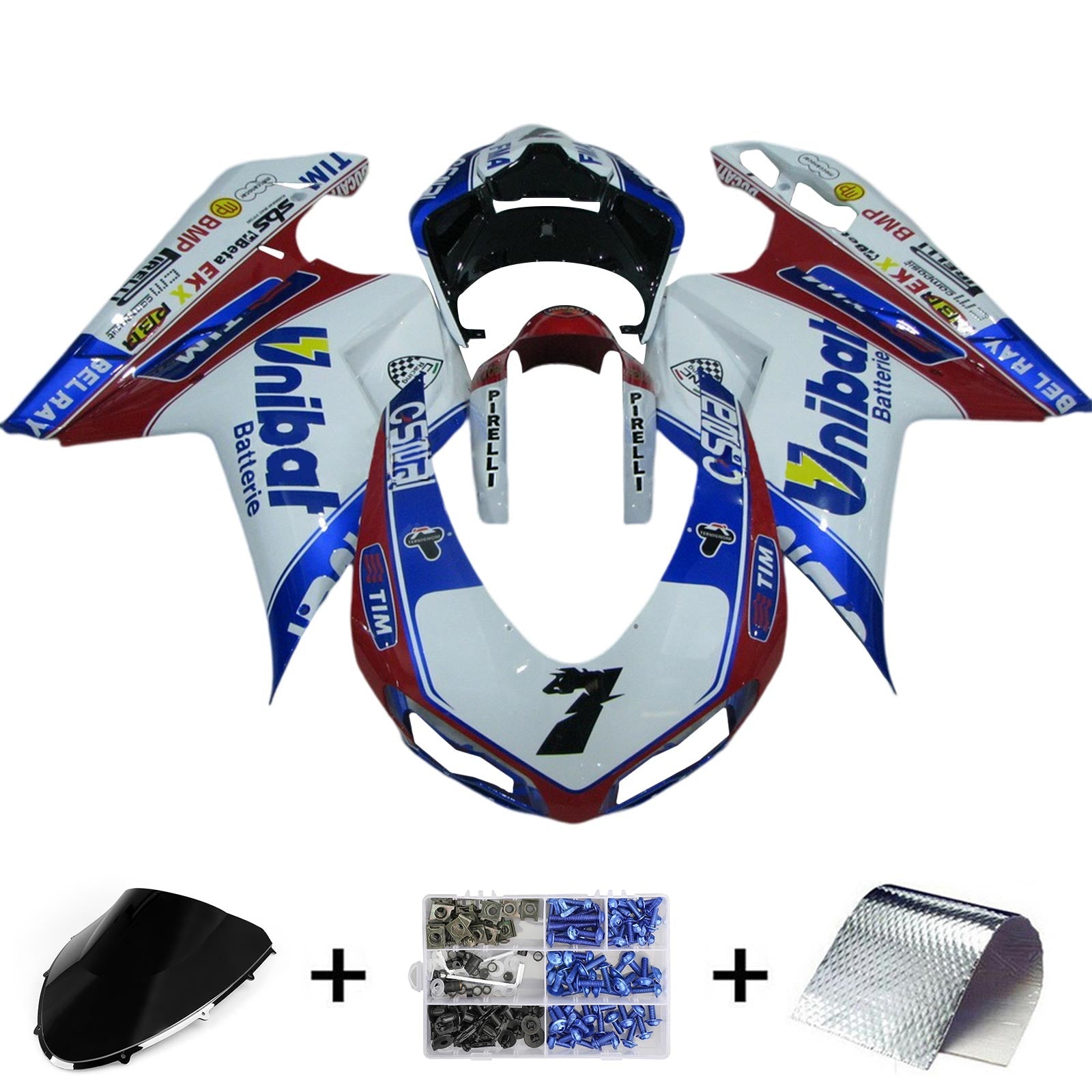 2007-2011 Ducati 1098 1198 848 Kit de carenado Carrocería ABS