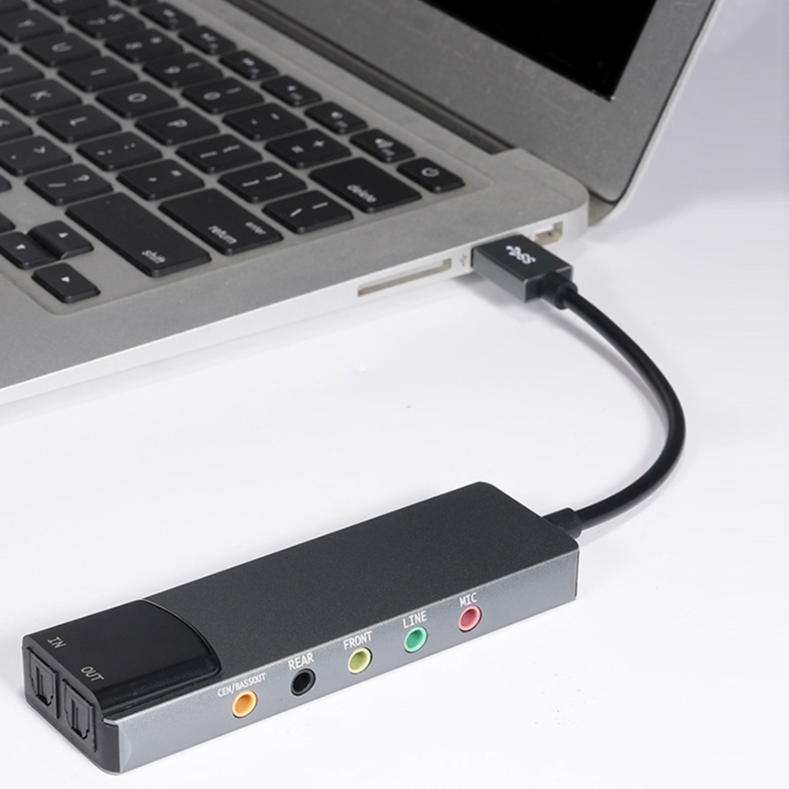 Nouveau Alliage d'aluminium USB Fiber optique SPDIF carte ordinateur externe multifonction