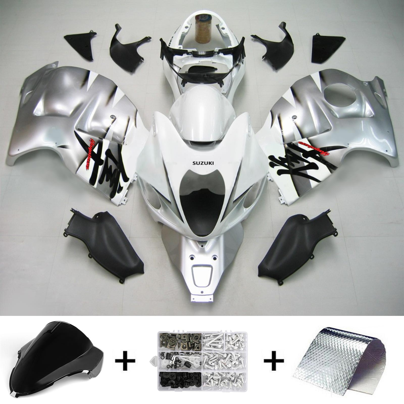 1999-2007 Suzuki Hayabusa GSX1300 Amotopart Kit de carénage d'injection carrosserie plastique ABS #115