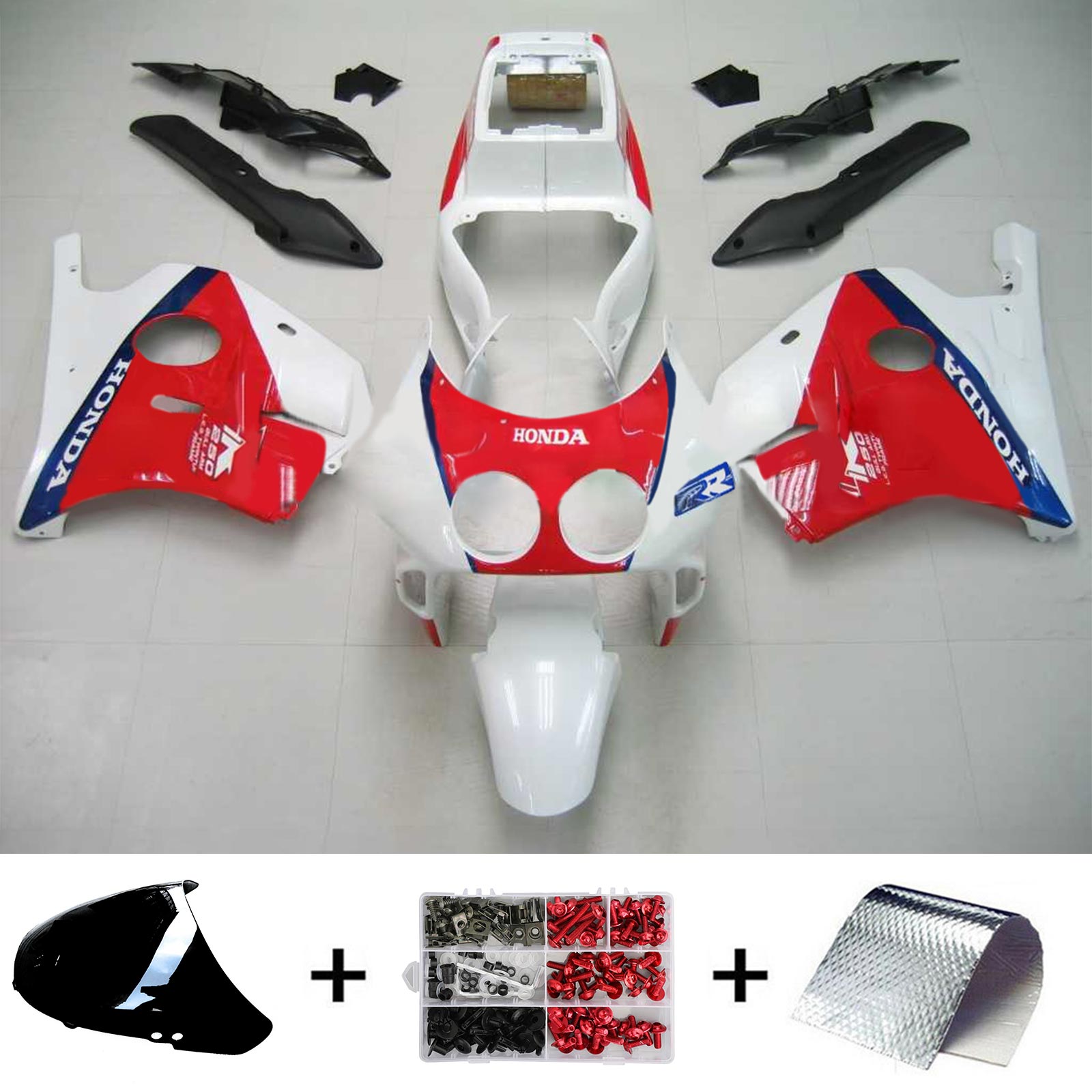 1990-1998 Honda CBR250RR MC22 Kit de carénage d'injection Amotopart carrosserie plastique ABS #102