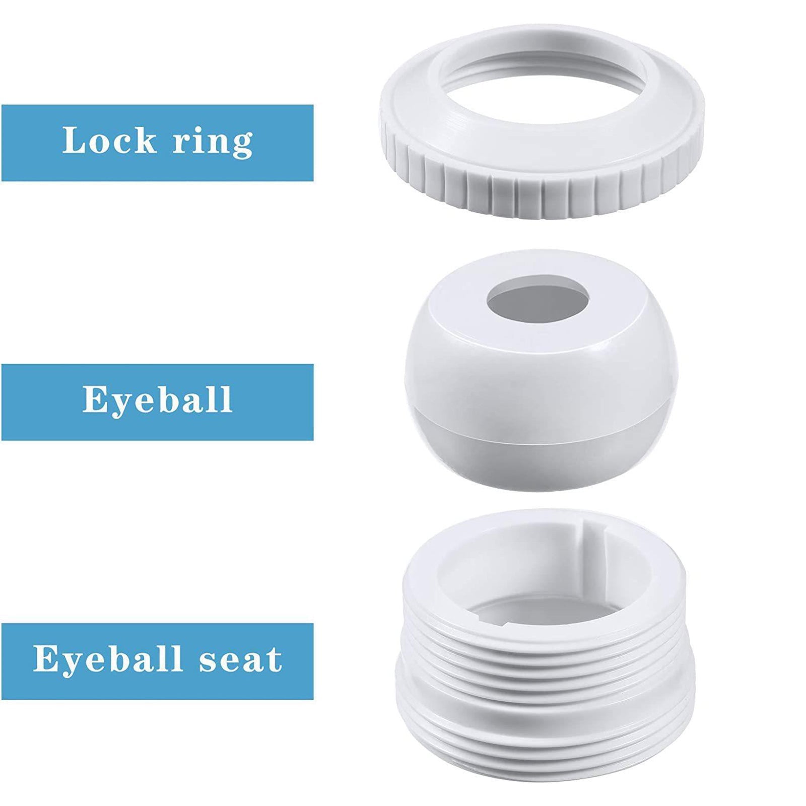 3Pcs Swimming Pool Spa Return Jet Slotted Eyeball Set Flow Accessories Part