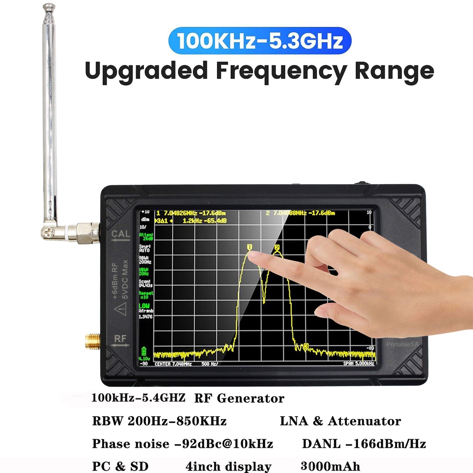 4" LCD Touch For TinySA ULTRA Handheld Tiny Spectrum Analyzer 100K-5.3GHz