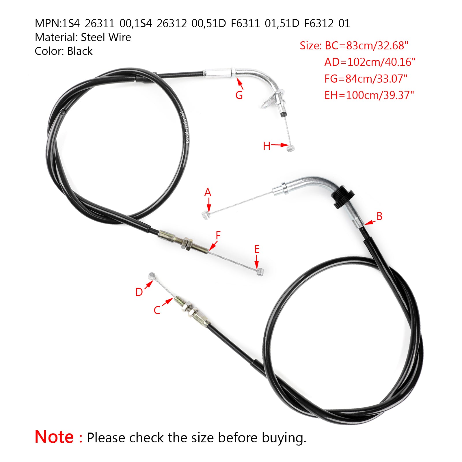 Câble d'accélérateur de moto pour Yamaha YBR125 YBR125ED 2010-2014 générique