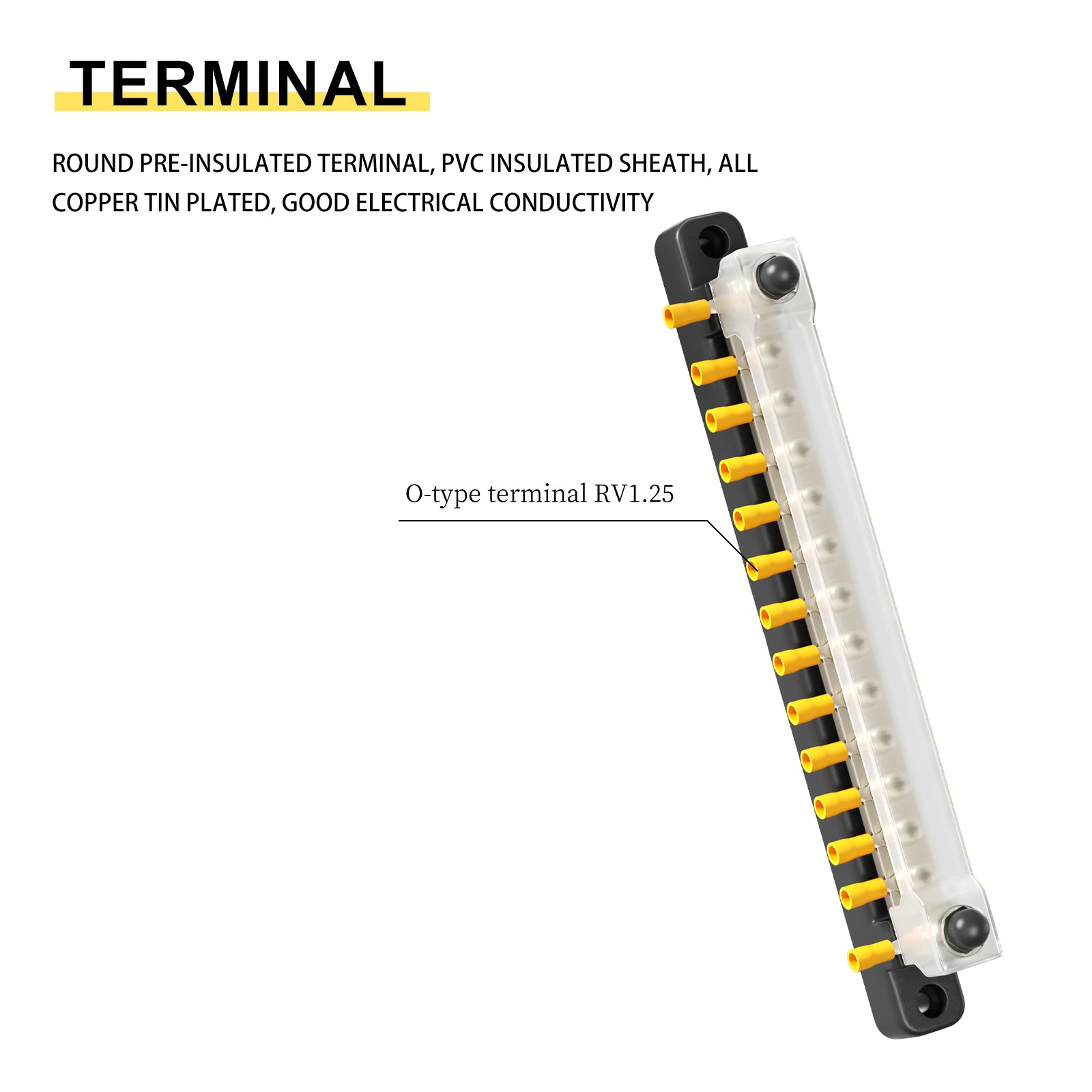 2/4/6/12 Way Dual-row Car Bus Bar Block with Dust Cover Distribution Terminal