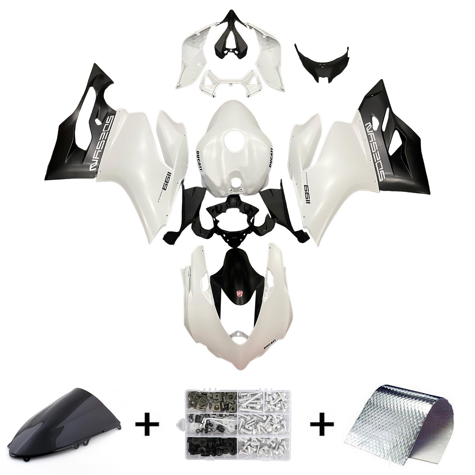 2012-2015 Ducati 1199 899 Injection Fairing Kit Karosseri Plast ABS#112