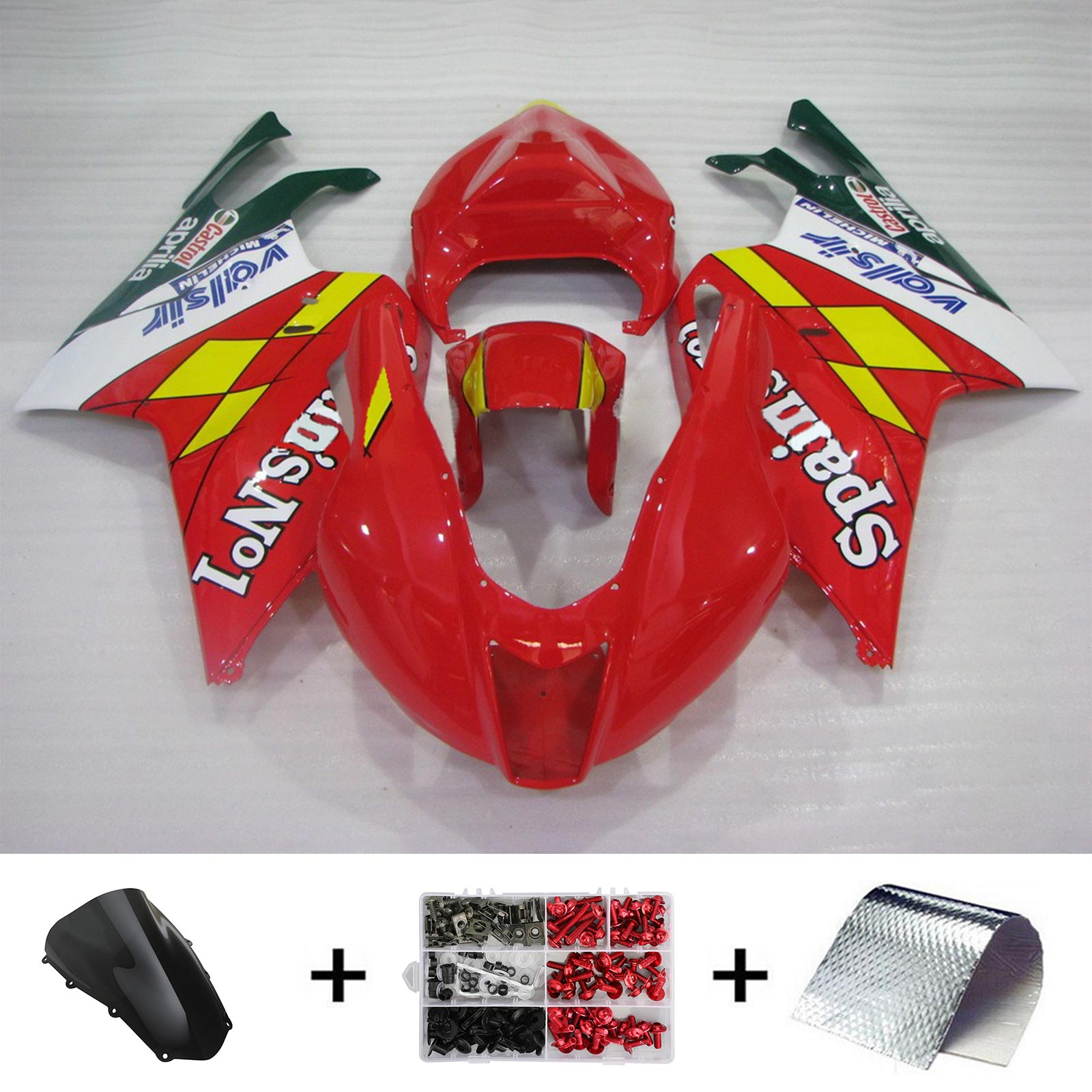 2003-2006 Aprilias RSV1000 Amotopart Injection Fairing Kit Karosseri Plast #101