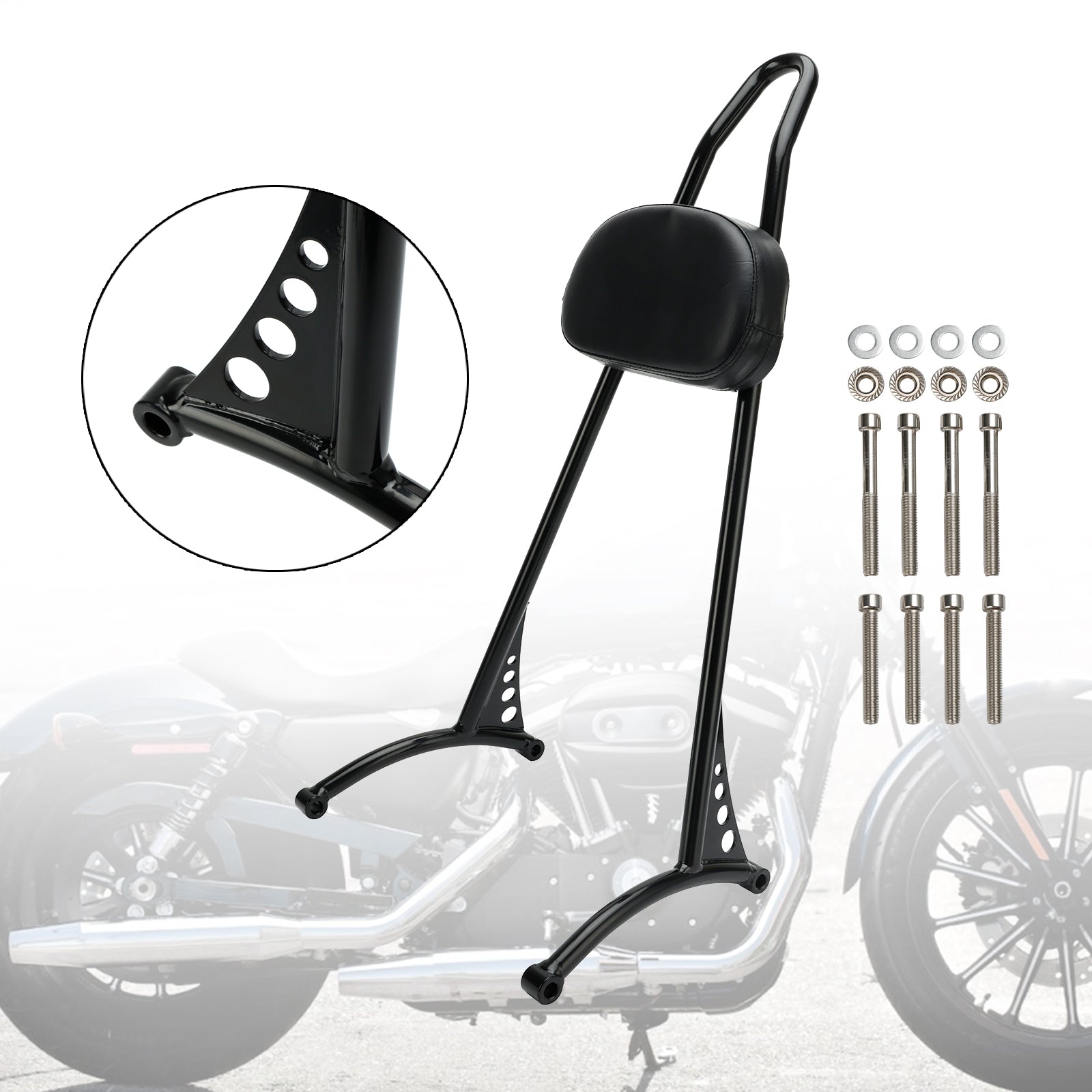 Passenger Sissy Bar Backrest for Sportster Iron 883 1200 XL 48 72 2004-Later