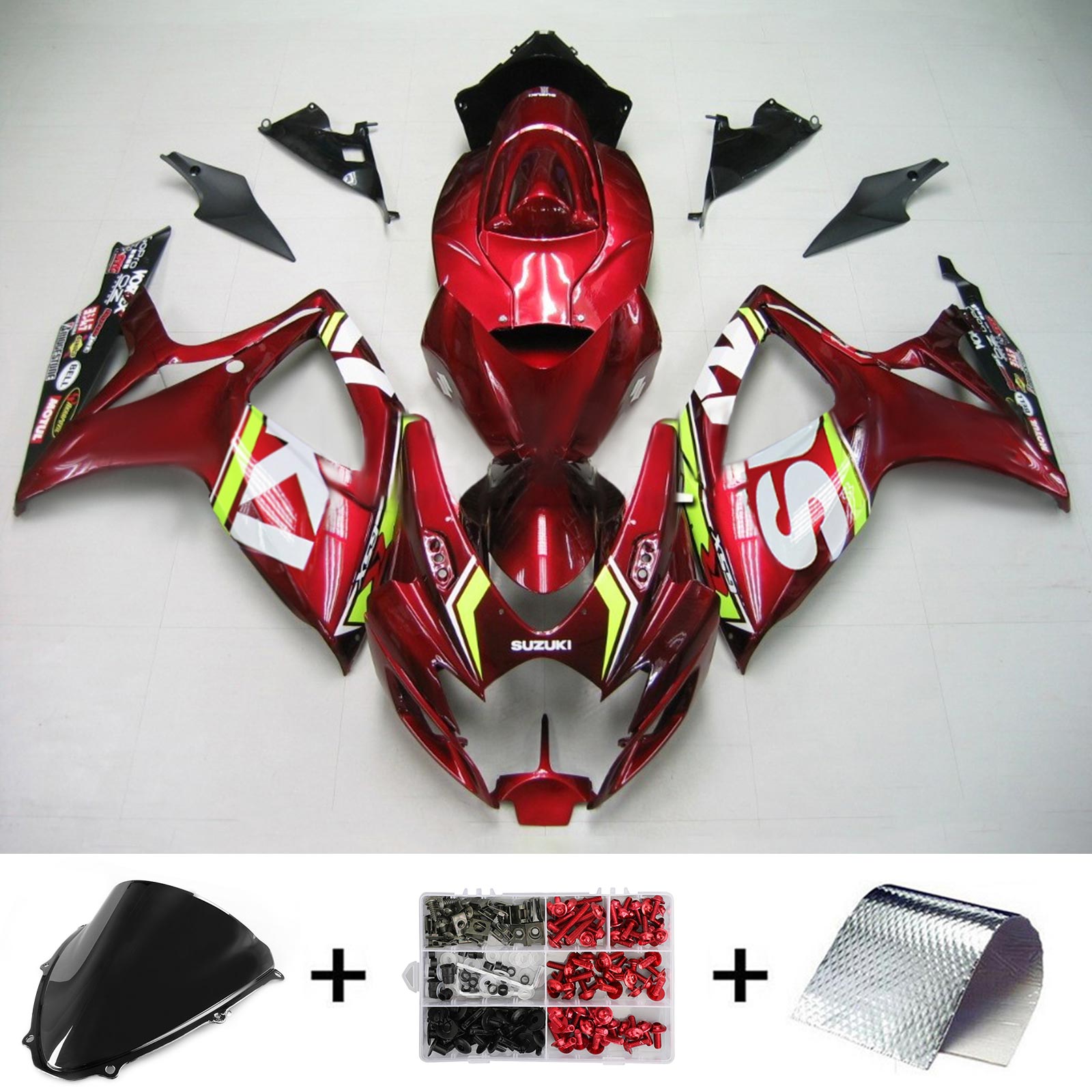 2006-2007 Suzuki GSXR 600/750 K6 Amotopart Kit de carénage d'injection carrosserie plastique ABS #134