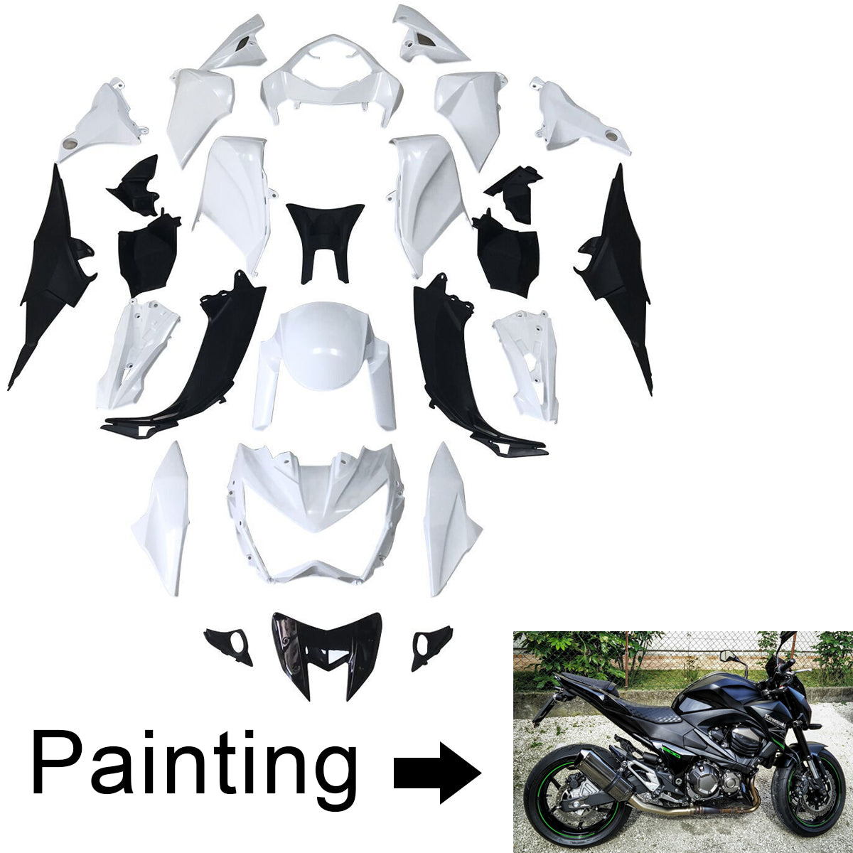 2013-2018 Kawasaki Z800 Amotopart Injection Fairing Kit Bodywork Plastic ABS #106