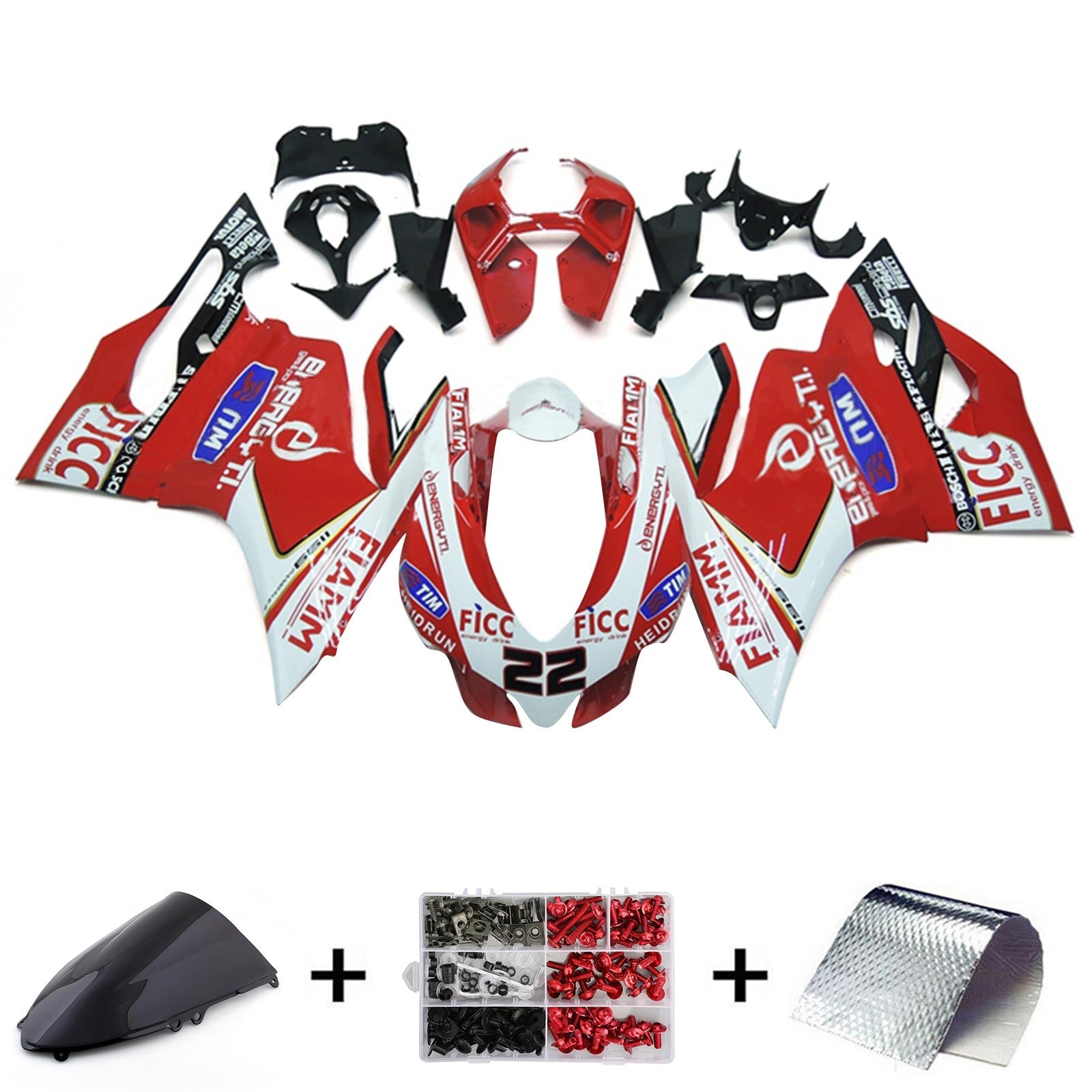 2012-2015 Ducati 1199 899 Injection Fairing Kit Karosseri Plast ABS#117