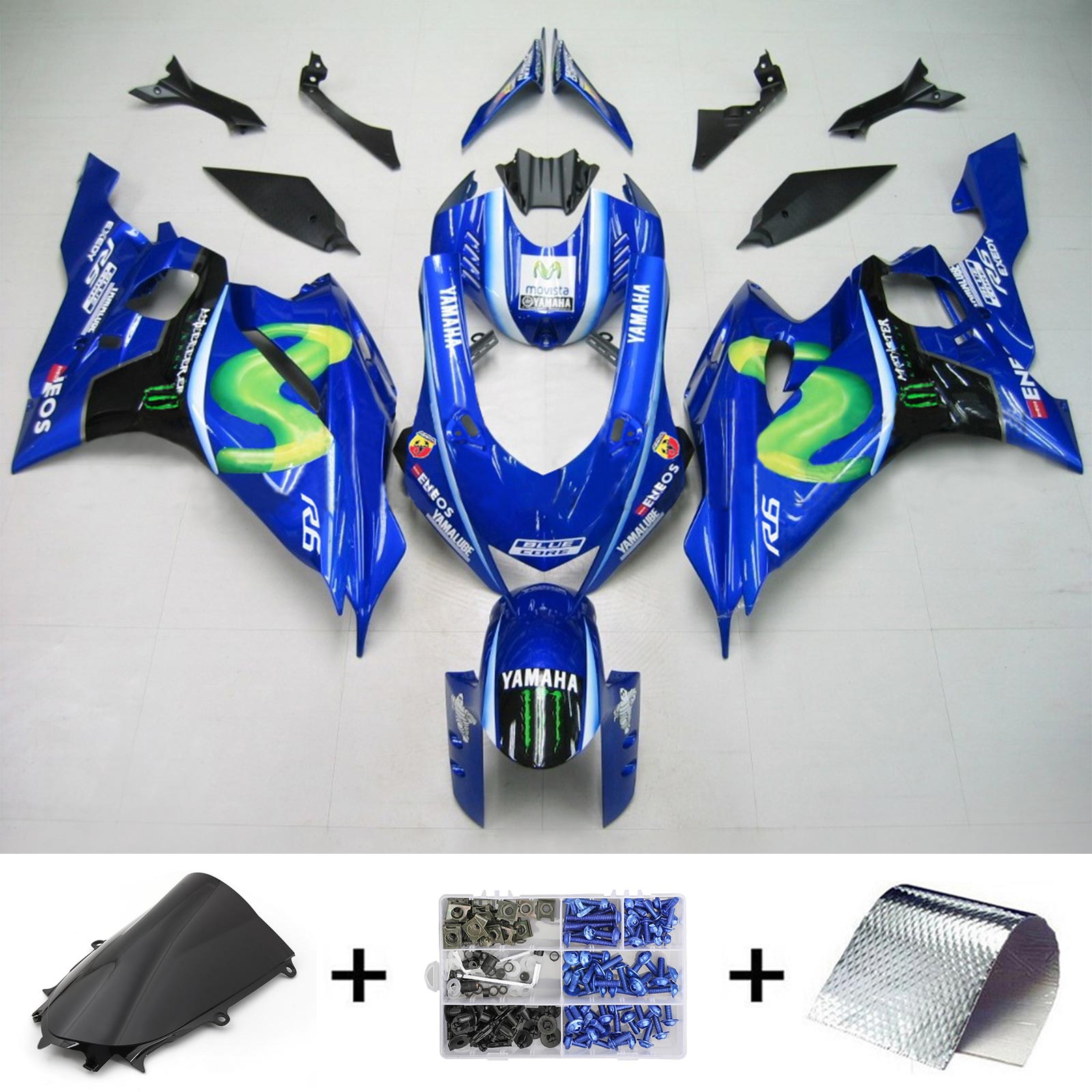 2017-2020 Yamaha YZF 600 R6 Kit de carénage d'injection carrosserie plastique ABS #103