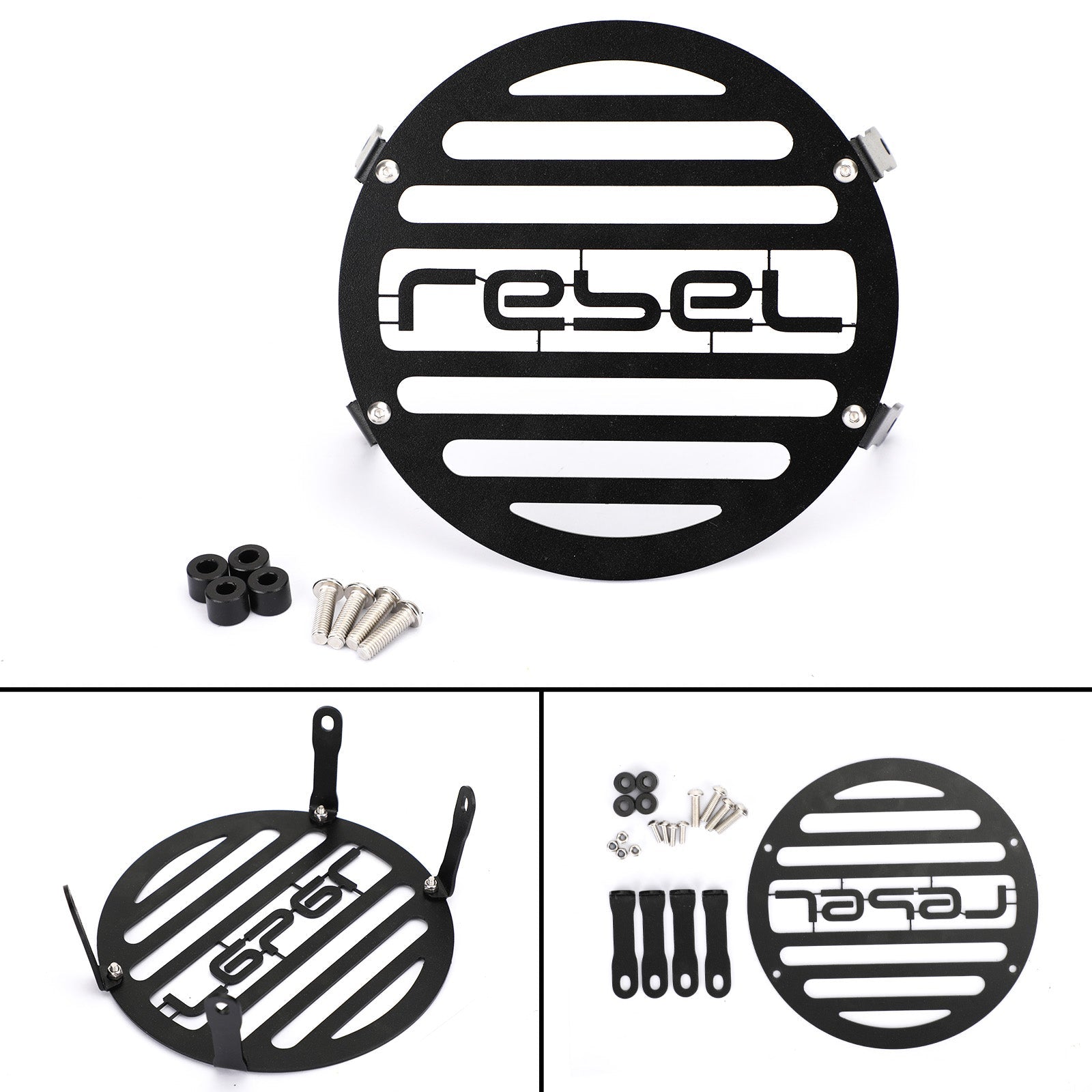 Couvercle de phare avant noir, grille de protection adaptée à HONDA REBEL CMX 500 300 19-2020 générique