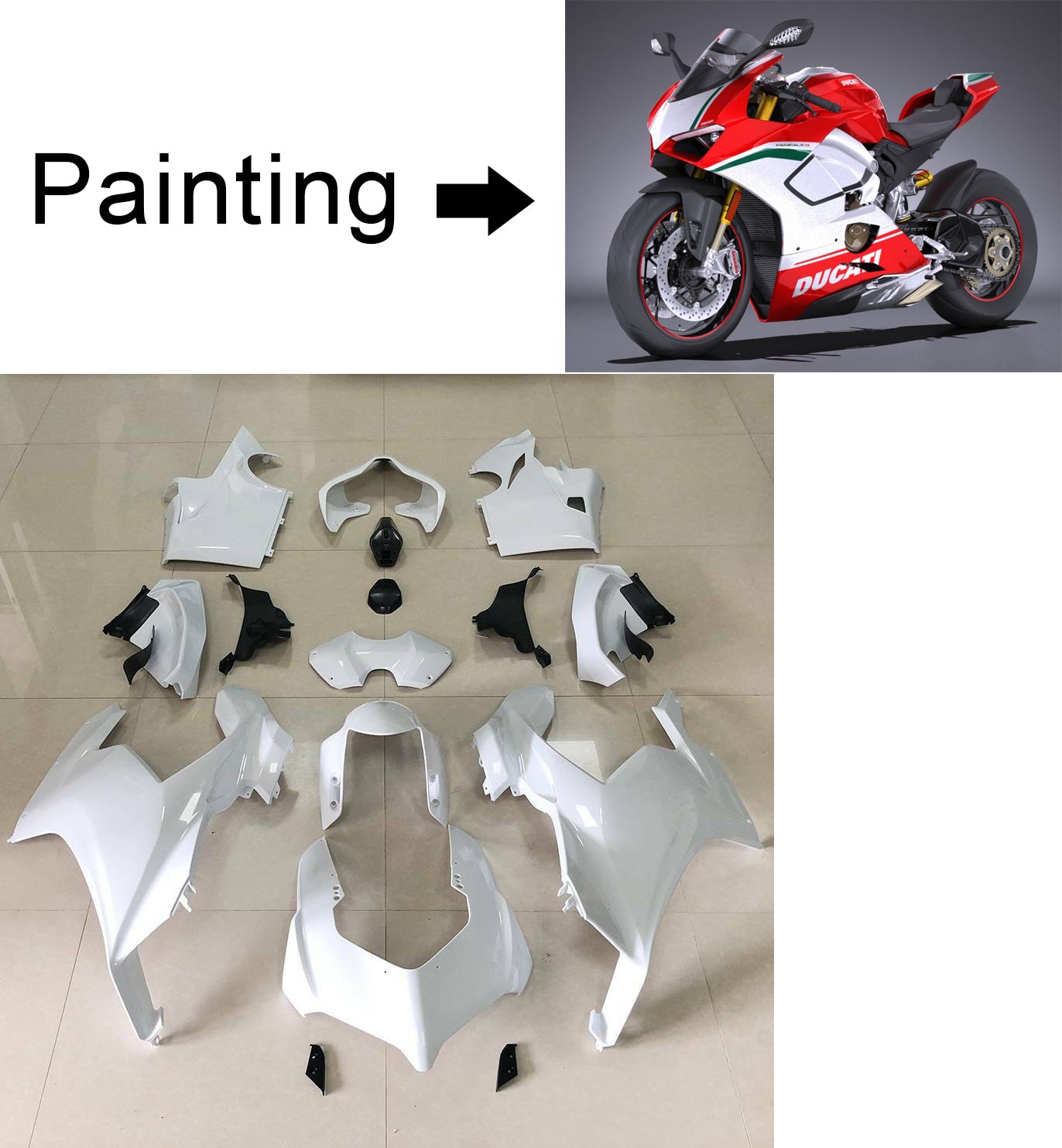 2018-2019 Ducati Panigale V4 V4S V4SP Injectiekuipkit Carrosserie #104 Amotopart