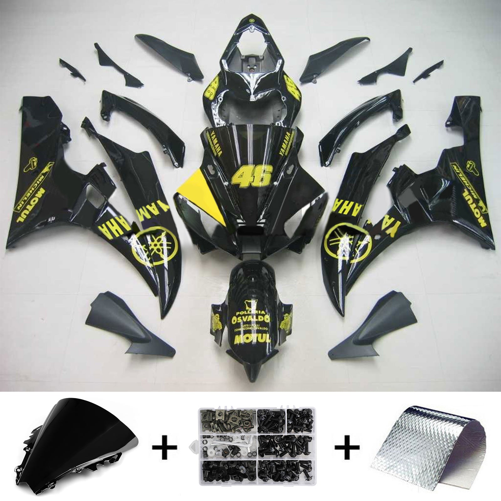 2006-2007 Yamaha YZF 600 R6 Amotopart Injection Fairing Kit Bodywork Plastic ABS #115